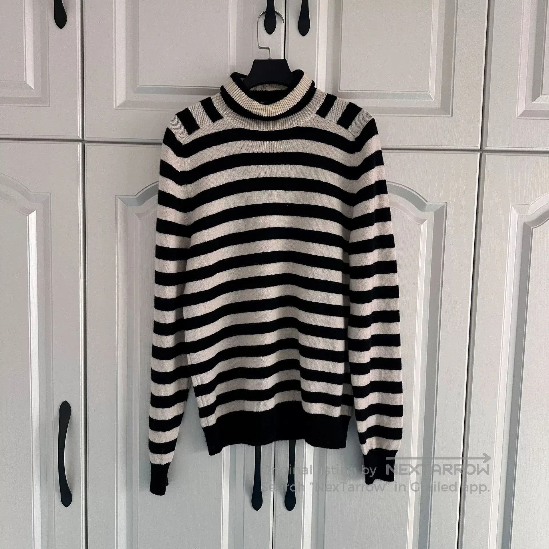 Saint Laurent Paris Saint Laurent Black White Striped Turtleneck. Size US L / EU 52-54 / 3 - 1 Thumbnail