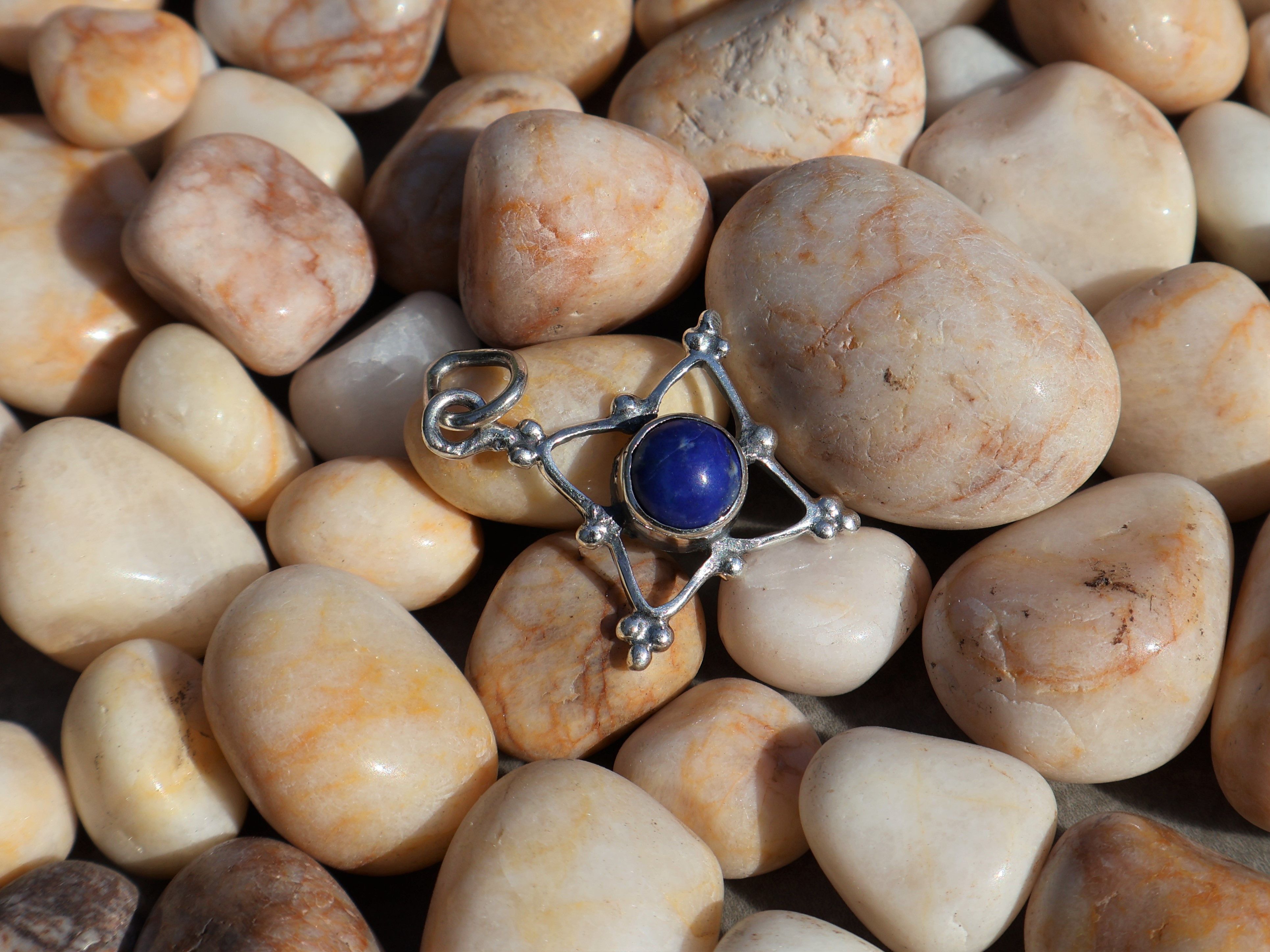 Handmade Lapis Lazuli Pendant, 925 Sterling Silver, Handmade Pendant, Size ONE SIZE - 9 Thumbnail