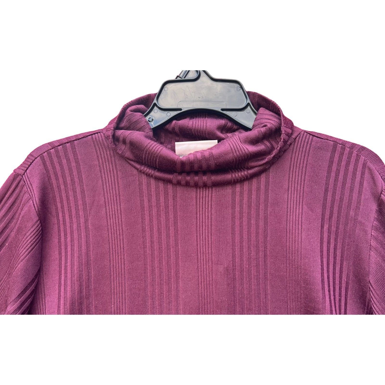 Other Knox Rose - Women's Long Sleeve Turtleneck Top - Plum - 1X Size XL / US 12-14 / IT 48-50 - 14 Thumbnail