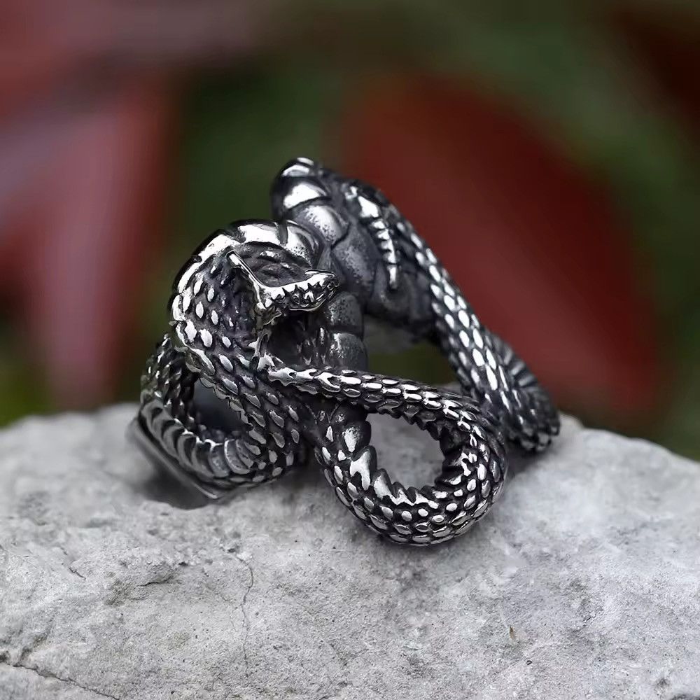 Jewelry Scandinavian snake Animal Ring Jewelry Amulet Size ONE SIZE - 4 Thumbnail