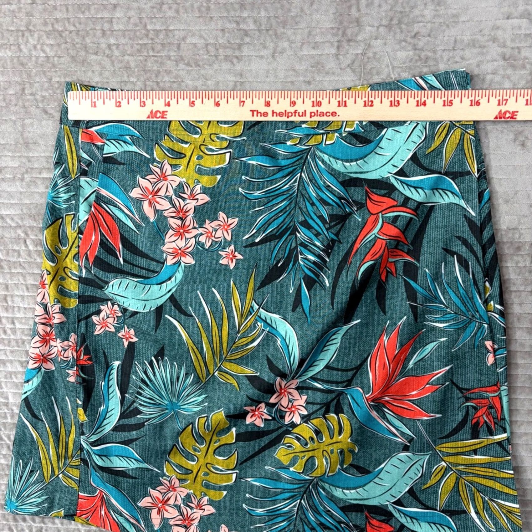 Altea RipSkirt Hawaii Teal Tropical Floral Monstera Leaf Wrap Mini Skirt M Size Size 32" / US 10 / IT 46 - 4 Thumbnail