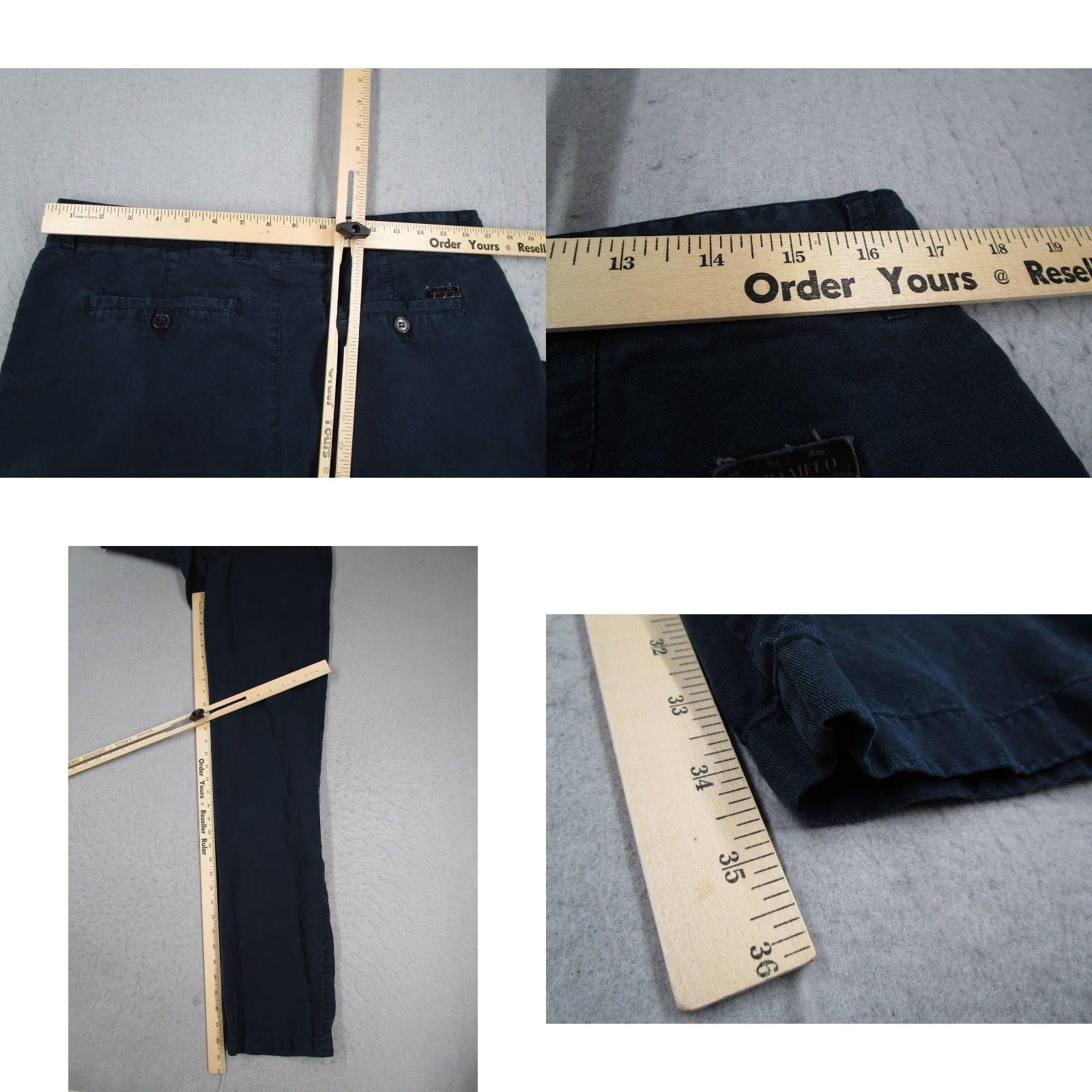 Vintage VINTAGE Caramelo Pants Mens 44 Navy Blue Linen Lyocell Chino Flat Front Casual 32x34 Mens Pants Size US 44 / EU 60 - 8 Thumbnail