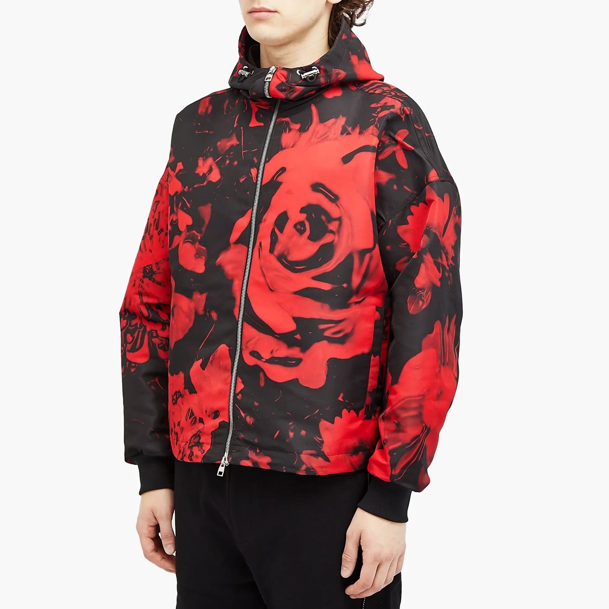 Alexander McQueen EU48 Waxed Flower Abstract Print Hooded Zip Windbreaker FW24 Size US M / EU 48-50 / 2 - 16 Thumbnail
