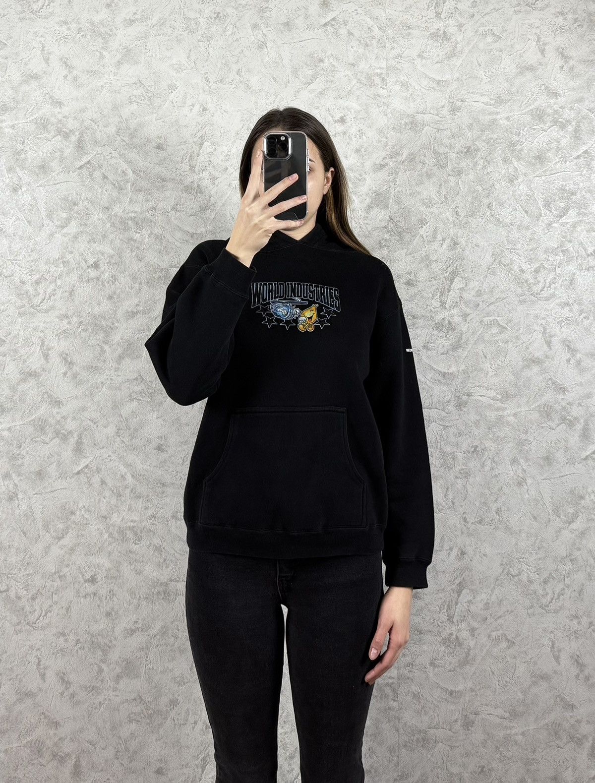 Vintage Vintage 90’s World Industries Skateboards Rare Hoodie Size S / US 4 / IT 40 - 1 Thumbnail