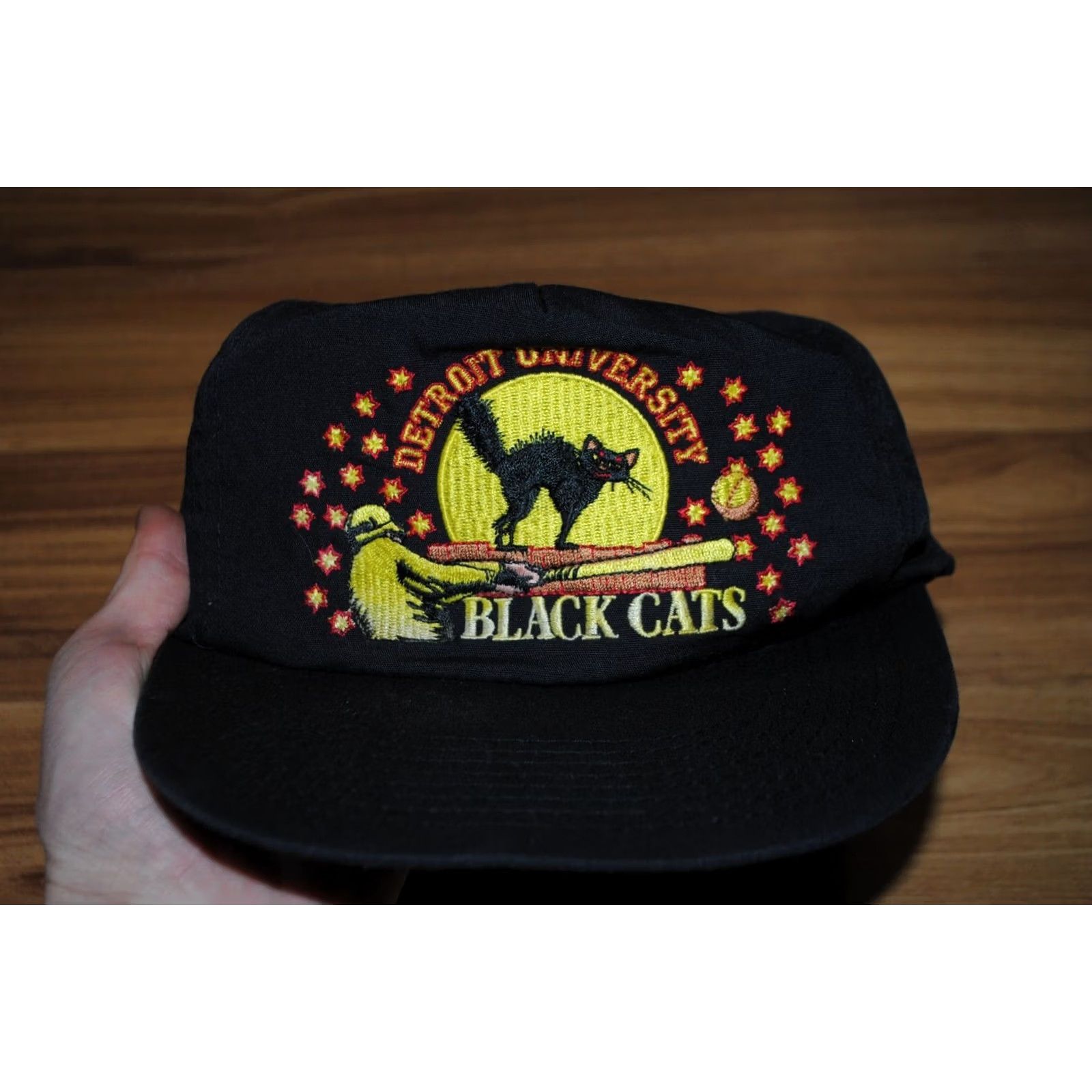 Vintage VINTAGE Detroit University BLACK CATS BASEBALL CAP ADJUSTABLE Mens Cap Size ONE SIZE - 3 Thumbnail