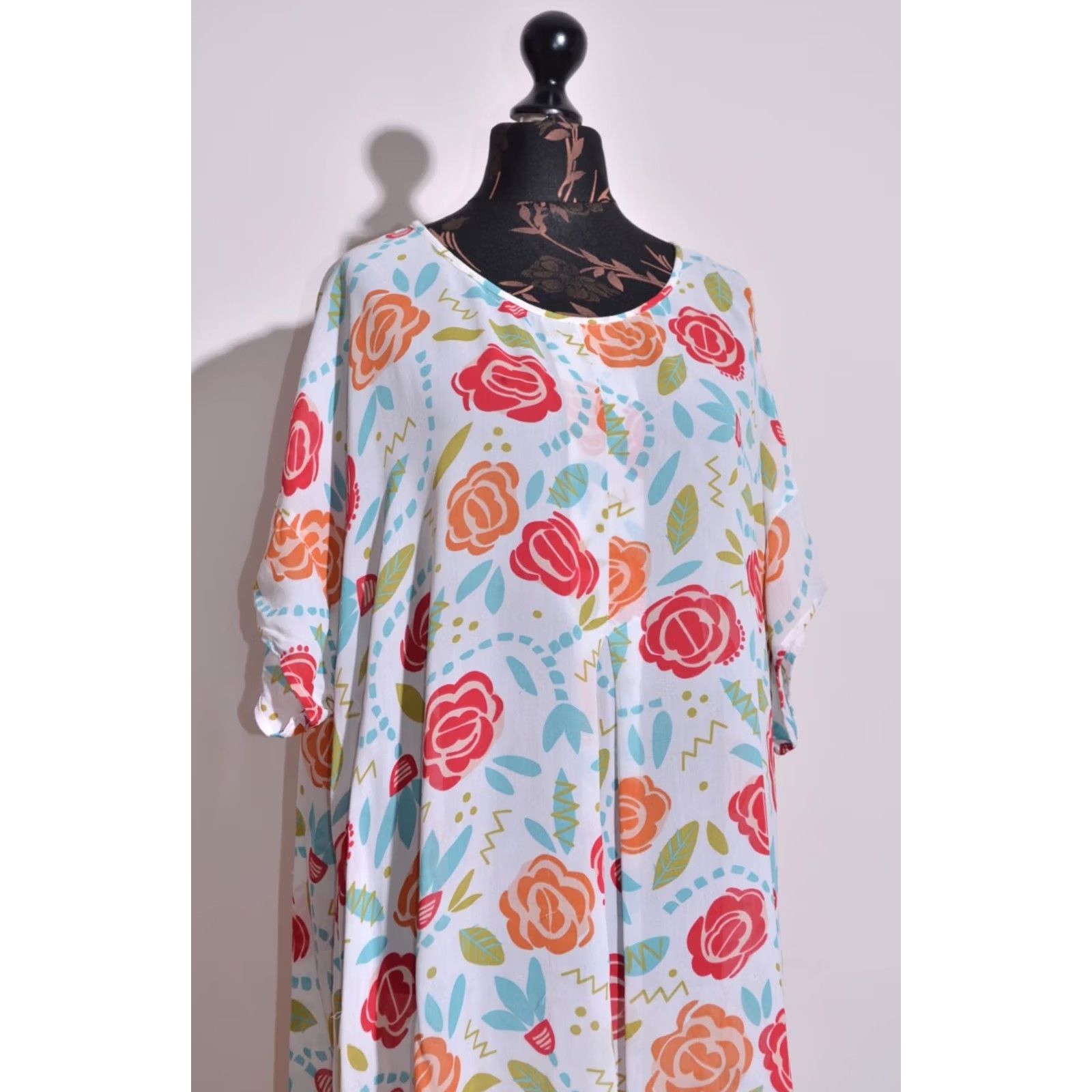 Vintage Gudrun Sjoden Womens Tunic Dress Viscose Floral Midi XL Multicoloured Dress Casual, Party/Cocktail Womens XL Viscose Floral Midi Size XL / US 12-14 / IT 48-50 - 3 Thumbnail
