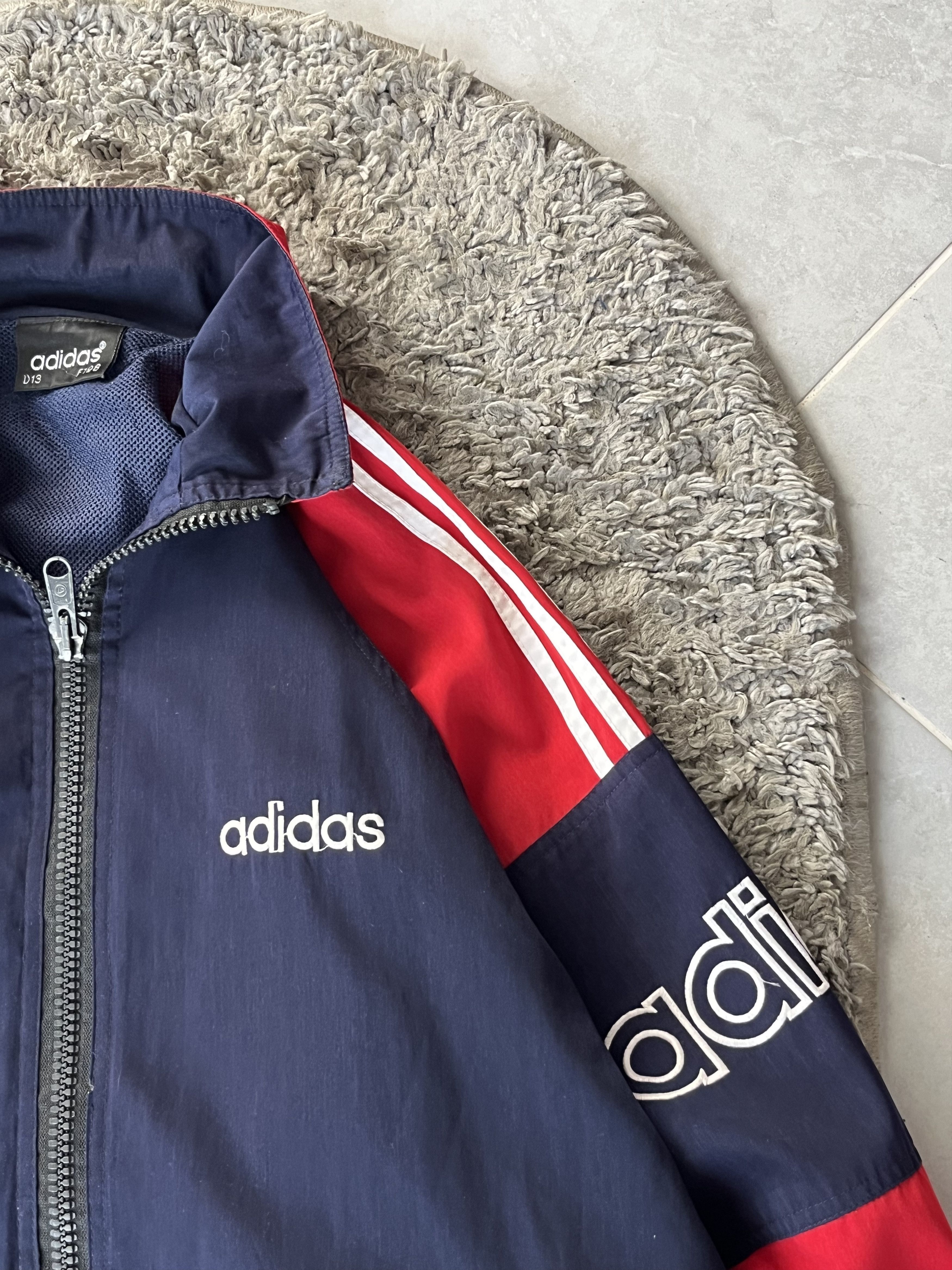 Adidas Vintage Nylon Jersey Jacket Adidas BIG LOGO Streetwear Size US XL / EU 56 / 4 - 5 Thumbnail