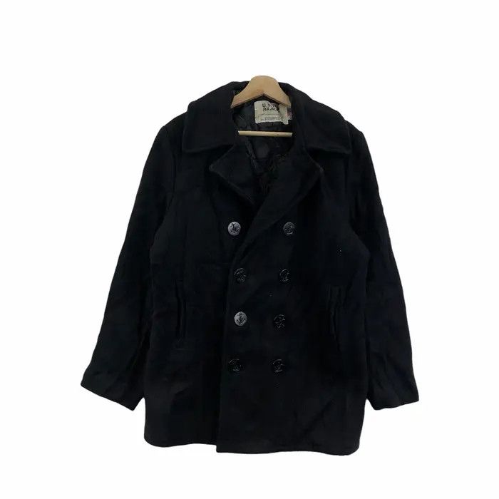 Schott Vtg 90’ SCHOTT NYC 740N Pea Coat Jacket Made In USA Heavy Size L / US 10 / IT 46 - 1 Thumbnail