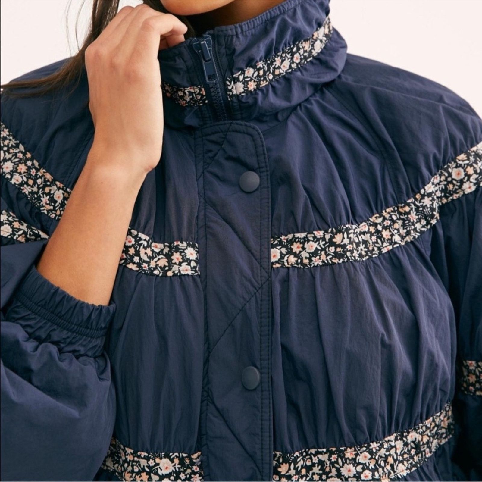 Free People FREE PEOPLE On My Mind Winter Oversize Bomber Jacket Navy M Size M / US 6-8 / IT 42-44 - 6 Thumbnail