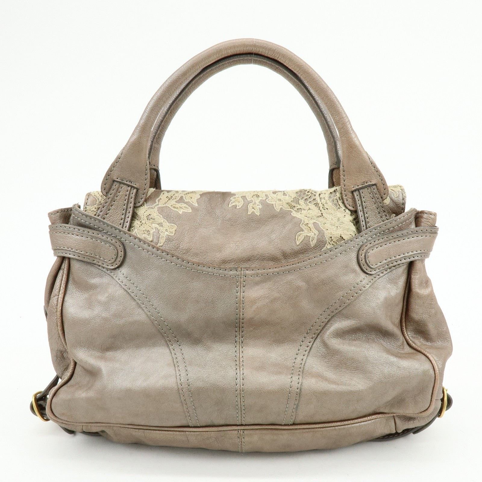 Valentino Valentino Flower Embroidery Calfskin Shoulder Bag Gray Size ONE SIZE - 2 Thumbnail