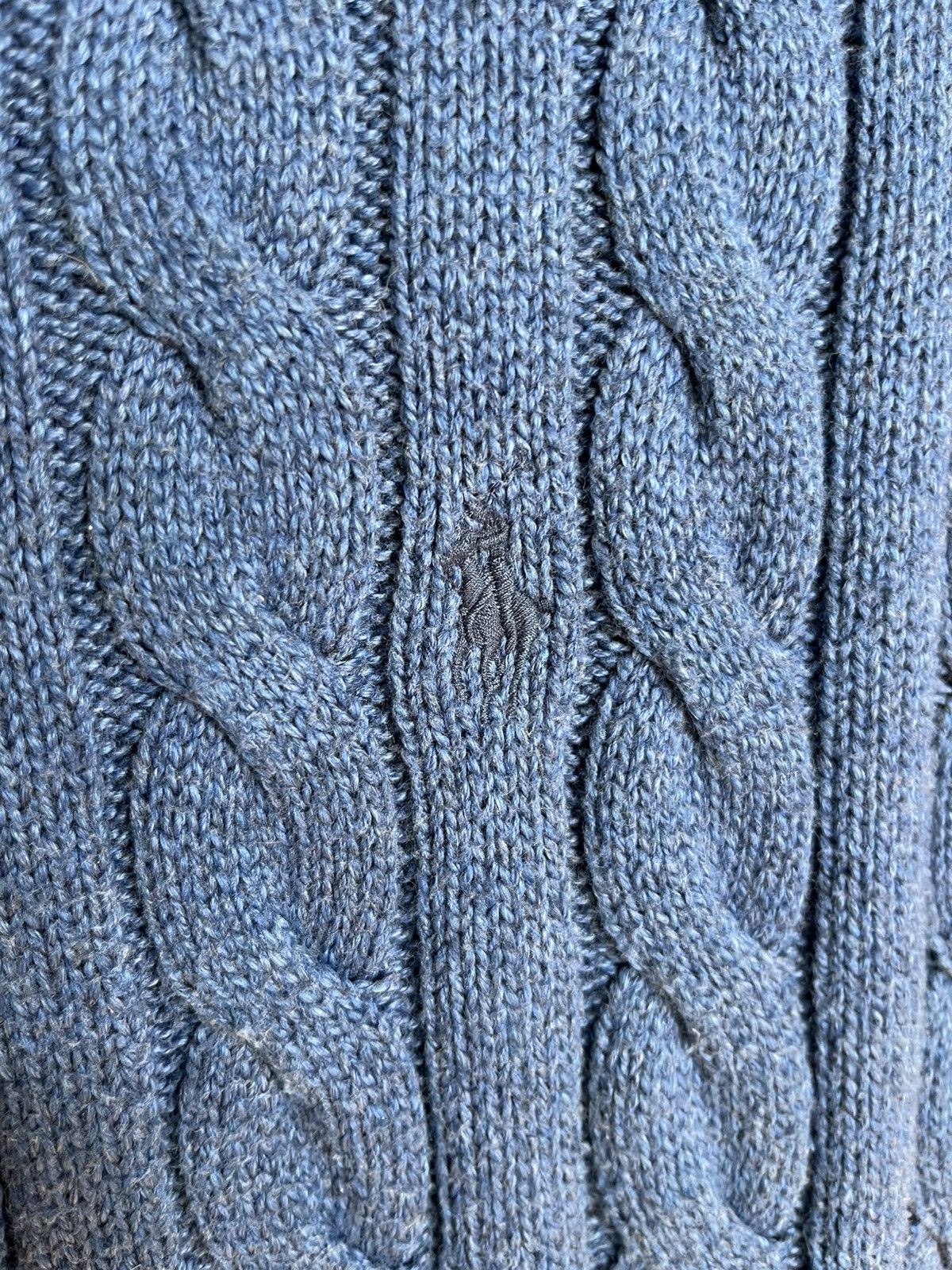 Polo Ralph Lauren Polo Ralph Lauren Half Zip 1/4 Cable Knit Sweater Blue Mens Size US L / EU 52-54 / 3 - 6 Thumbnail