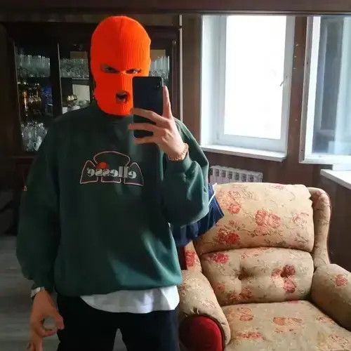 Other Unisex Chunky Plain Solid color Orange Ski Masks Size ONE SIZE - 2 Thumbnail