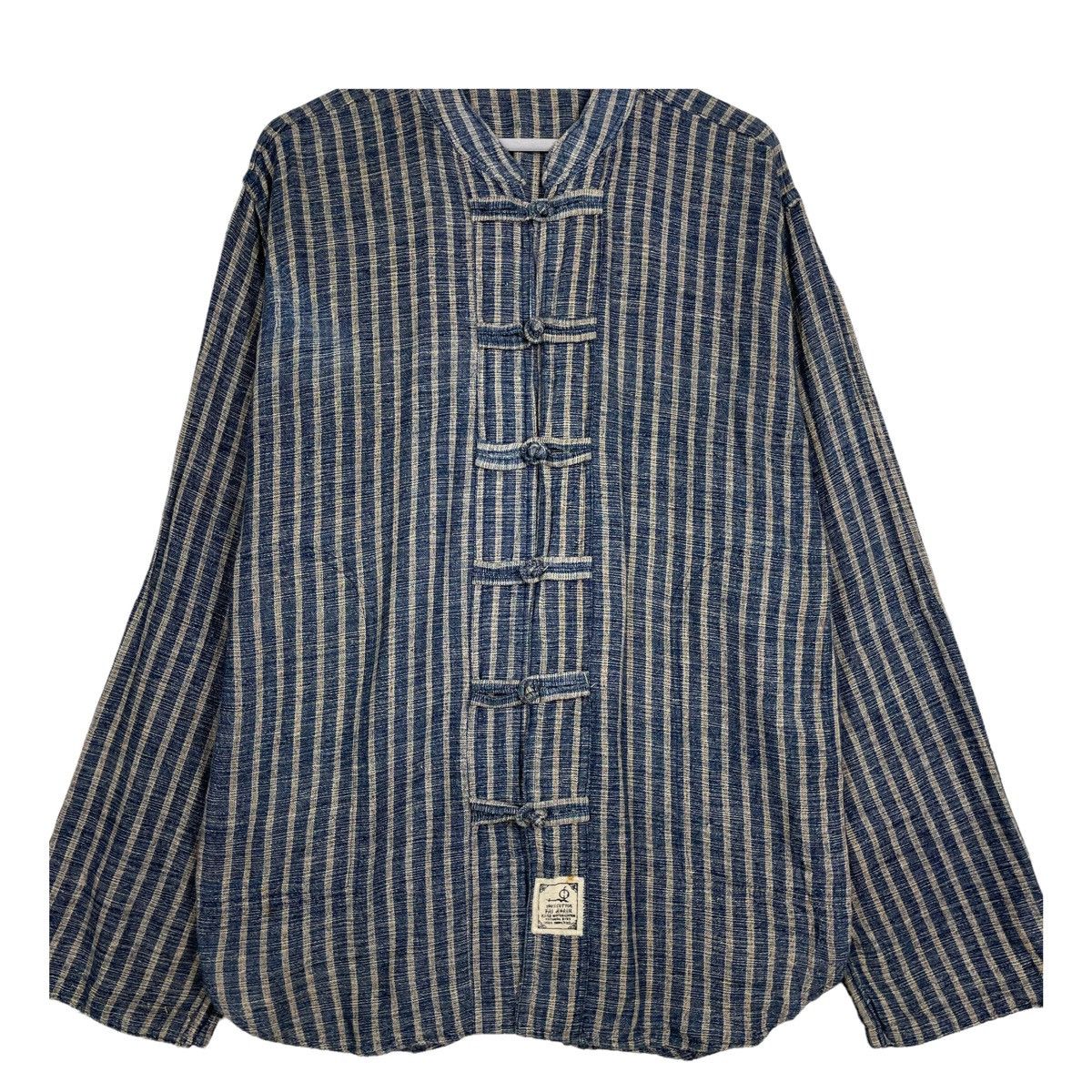 45rpm × Indigo × Japanese Brand 💥FAI KHAIN JAPAN INDIGO MANDARIN VINTAGE JACKET Size US L / EU 52-54 / 3 - 5 Thumbnail