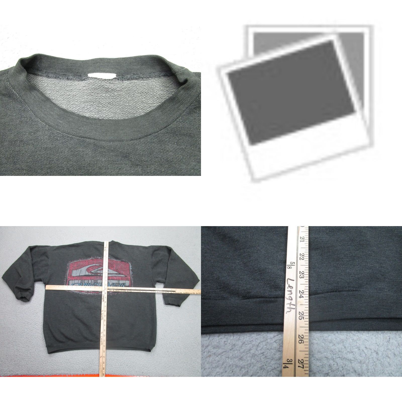 Quiksilver VINTAGE Quiksilver Sweatshirt Men XL Gray Grunge 90s Pullover Fleece Size US XL / EU 56 / 4 - 8 Thumbnail