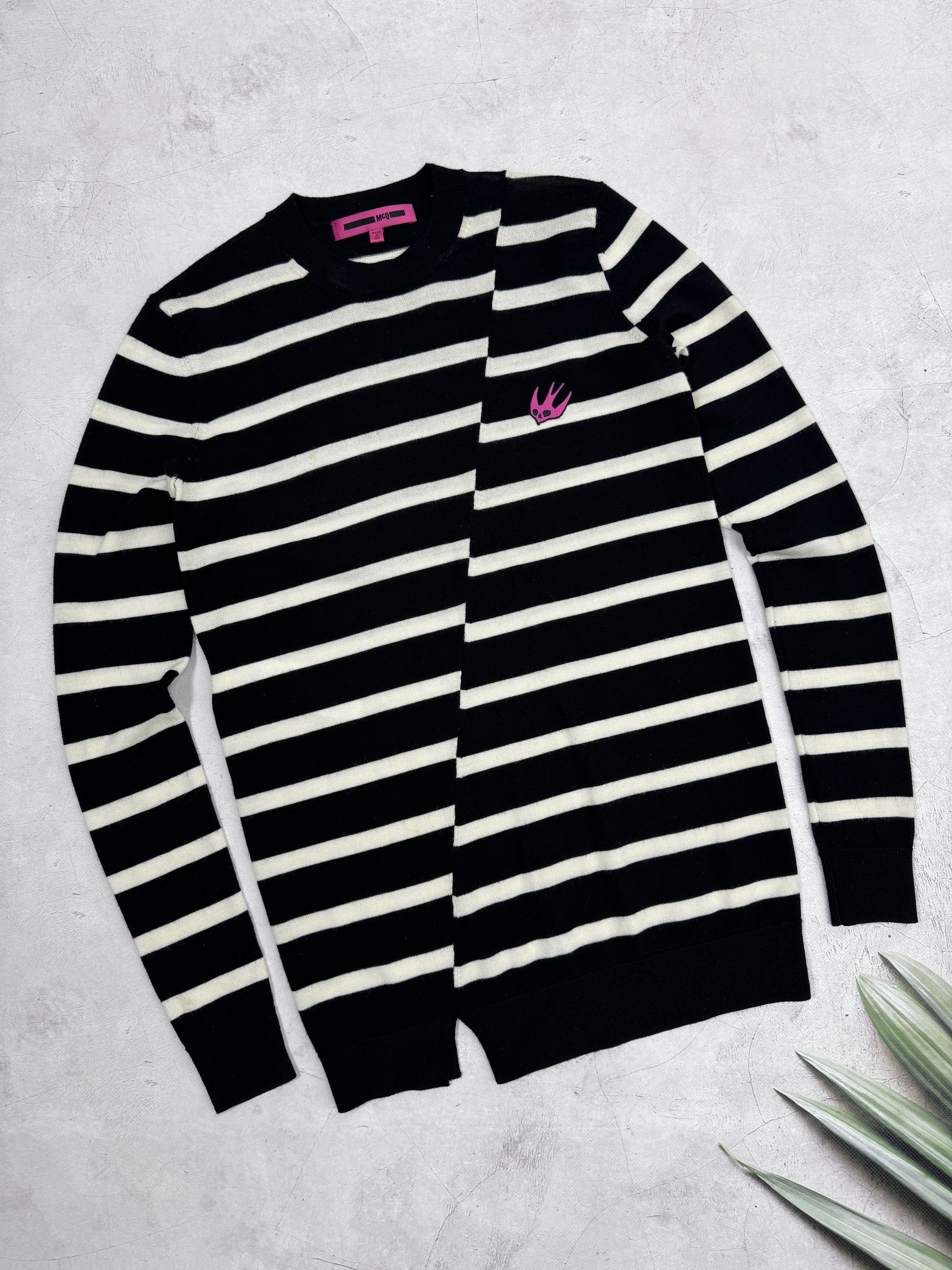 Alexander McQueen × MCQ McQ Alexander McQueen Striped Sweater Embroidered Swallow Size XXS / US 00 / IT 34 - 2 Thumbnail