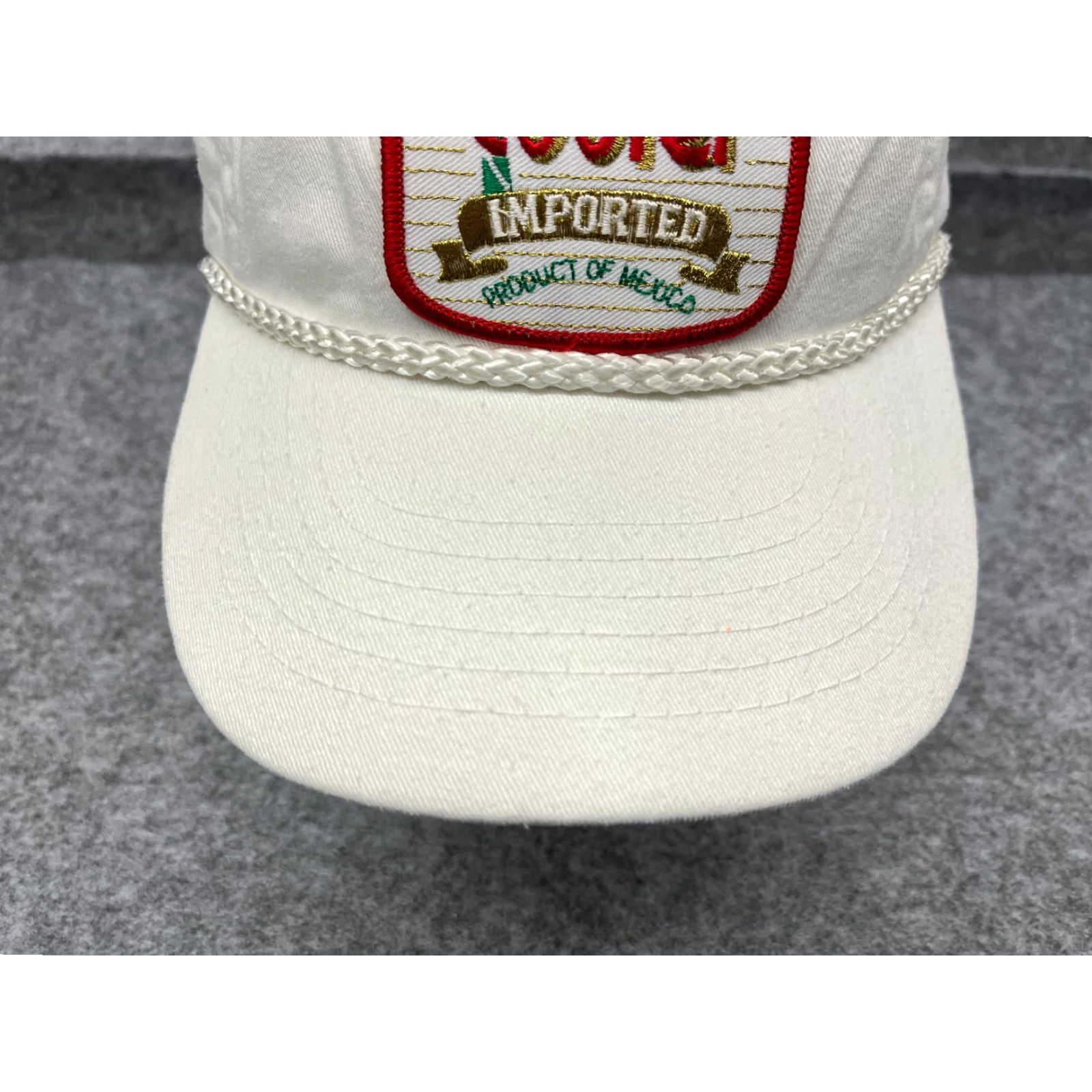 Roper VINTAGE Baja Cooler Hat Strap Back Adult One Size White Beer Mexico Rope 90's Size ONE SIZE - 3 Thumbnail