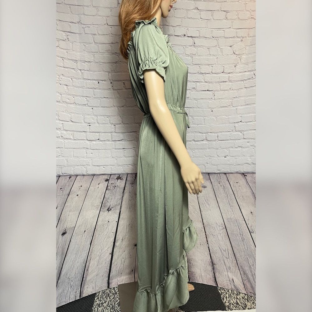 Other NWT New $195 Stellah High-Low Tie-Waist Sage Shirtdress Siz Size M / US 6-8 / IT 42-44 - 5 Thumbnail