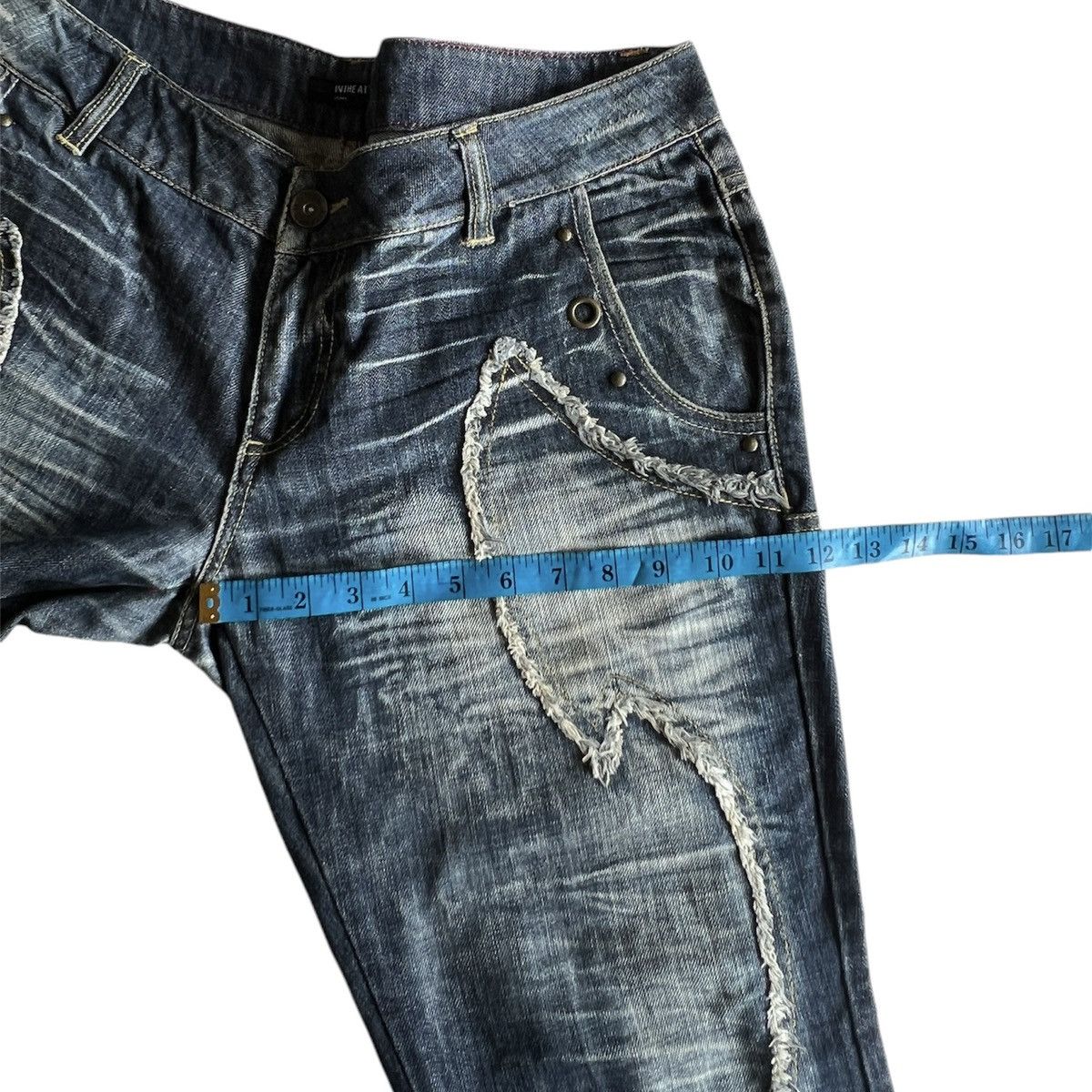 If Six Was Nine In The Attic Washed denim 2000s Size US 37 - 18 Thumbnail