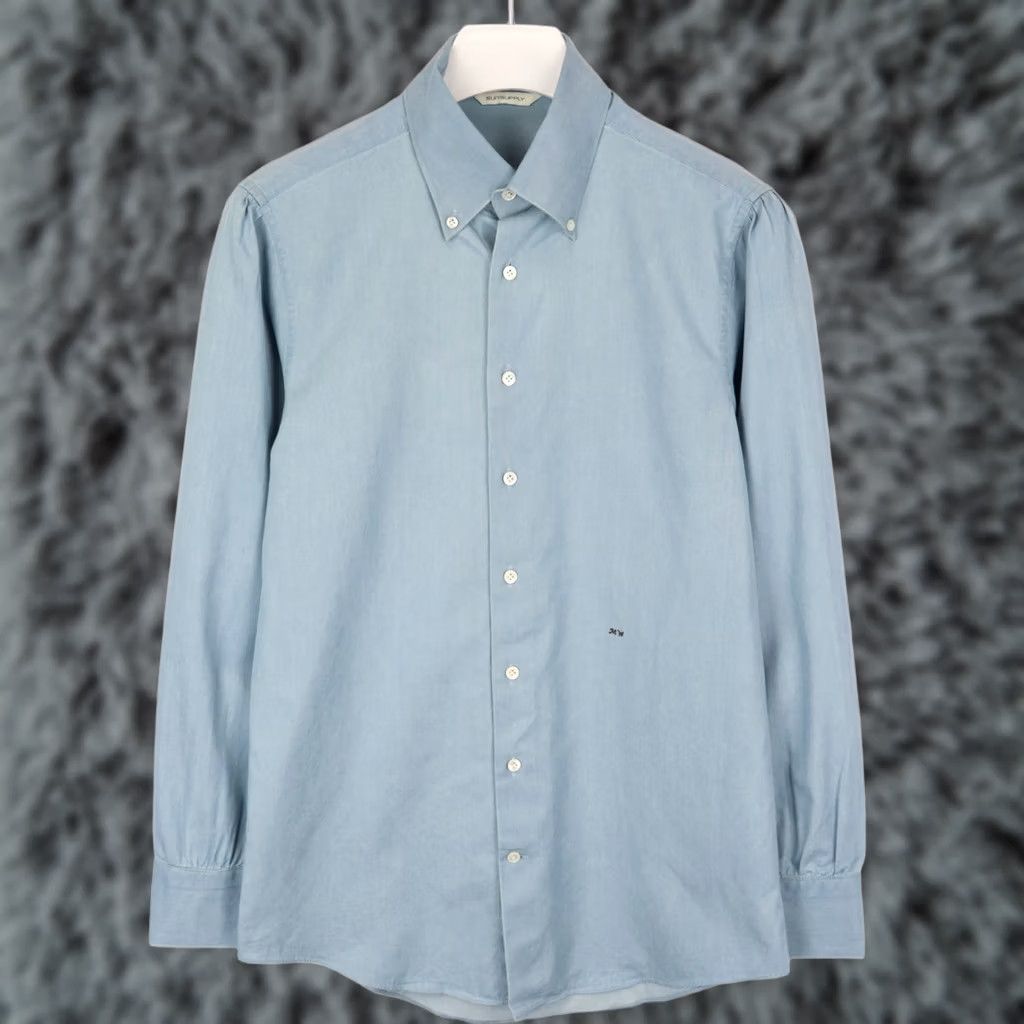 Suitsupply Suitsupply Extra Slim Fit Formal Shirt Blue Mens MEDIUM Button Down Neck Size 40R - 1 Thumbnail