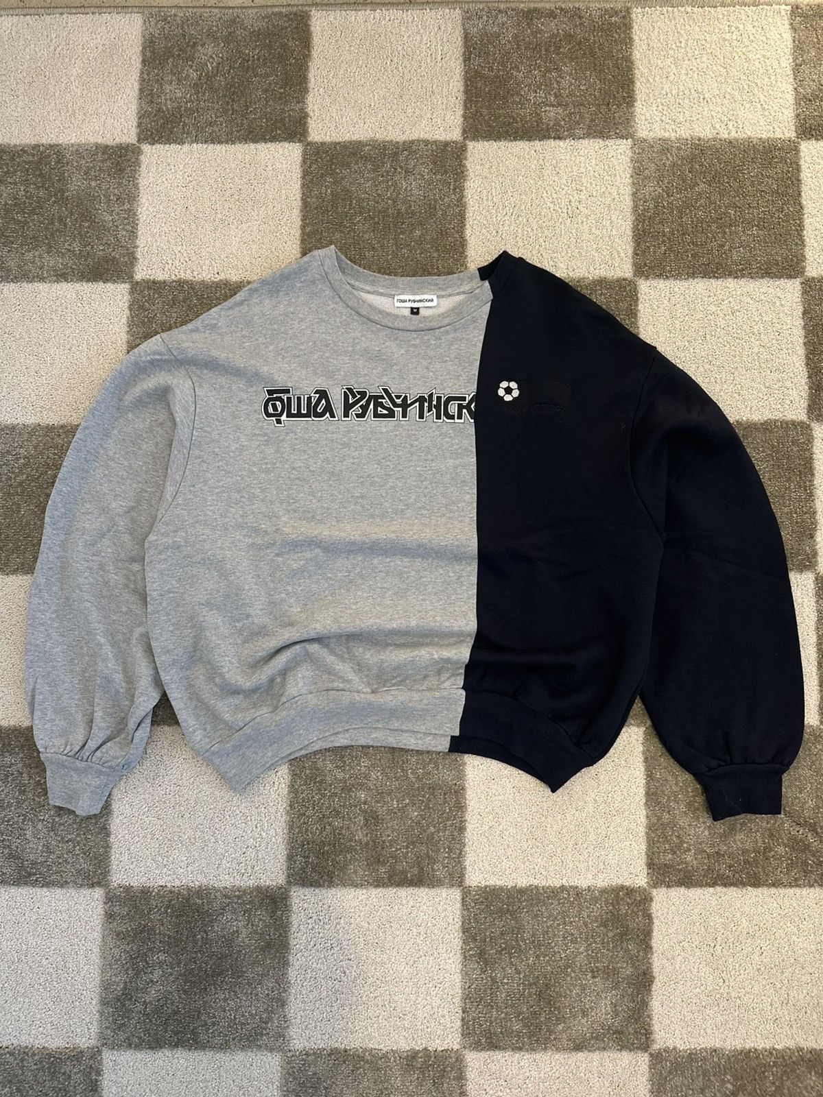 Gosha Rubchinskiy Gosha Rubchinsky Split Sweatshirt Blue / Grey Size US M / EU 48-50 / 2 - 1 Thumbnail