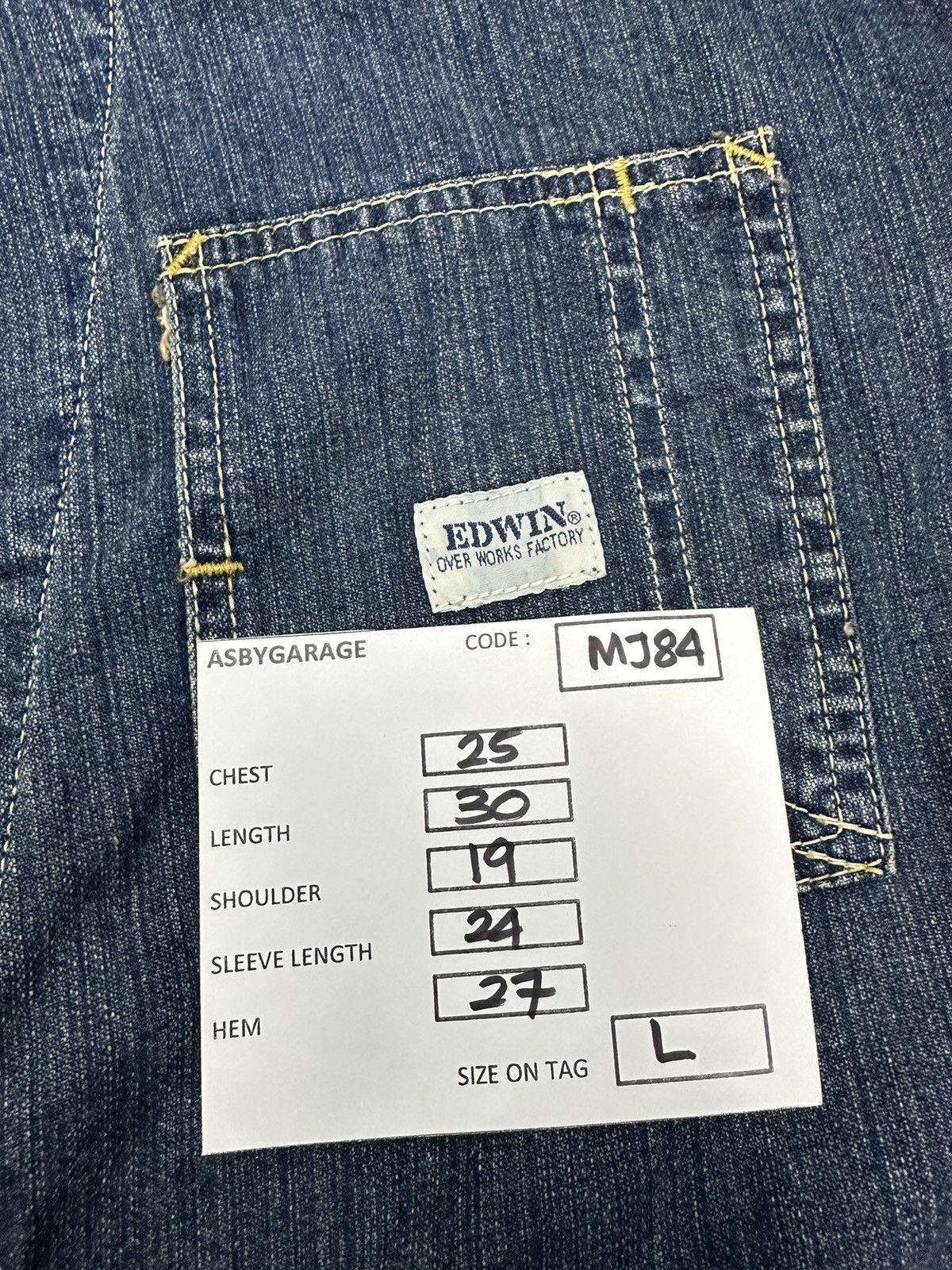 Edwin Vintage Edwin Overworks Factory Denim Jacket MJ84 Size US L / EU 52-54 / 3 - 13 Thumbnail