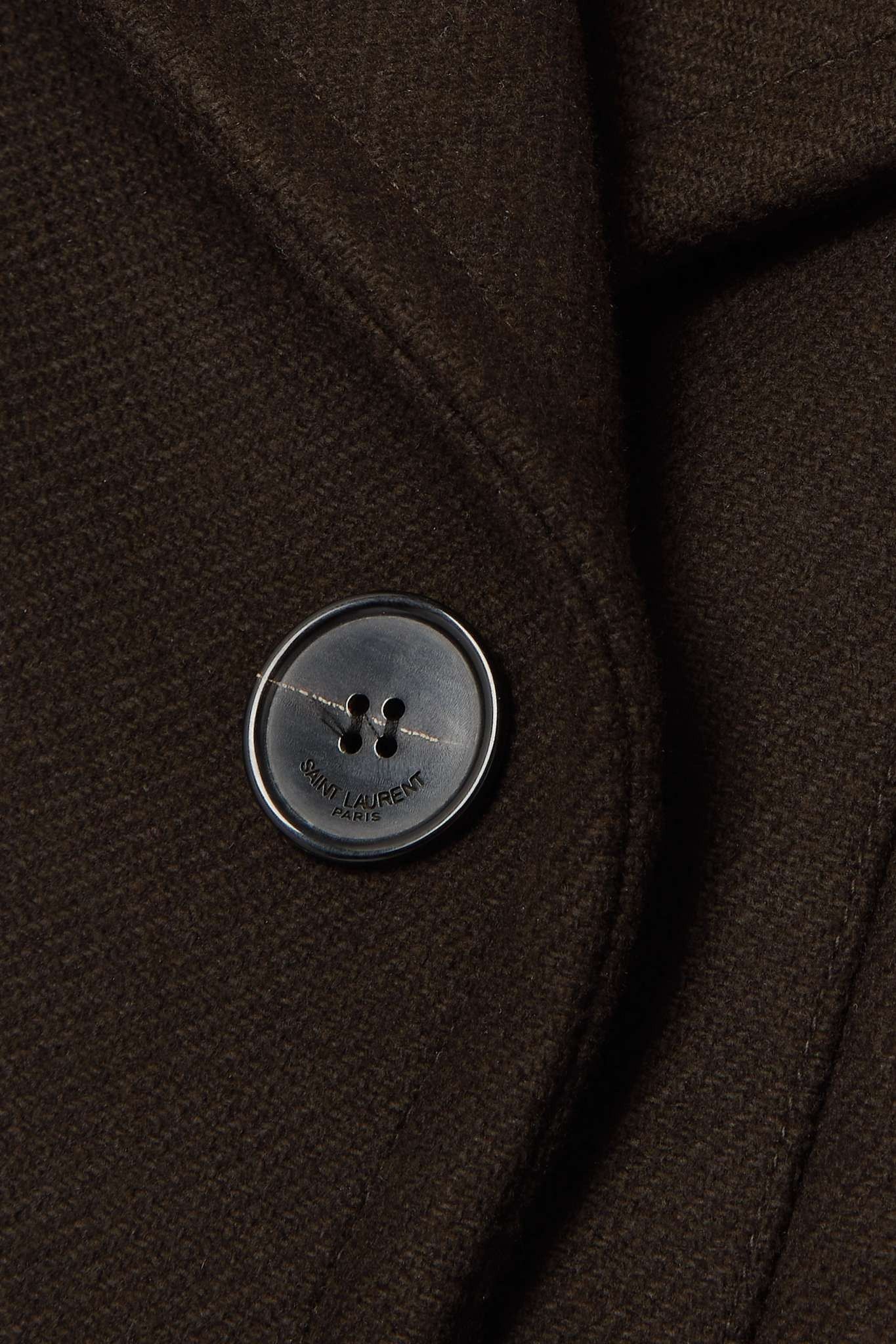 Saint Laurent Paris o1b1hav110525 723593 Double-Breasted Peacoat Wool Gabardine Size XS / US 0-2 / IT 36-38 - 5 Thumbnail