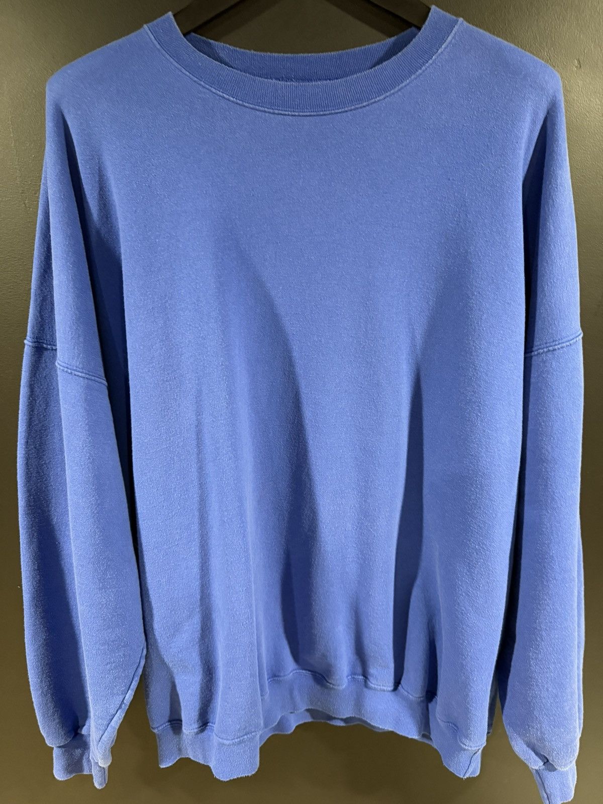 Hanes 2000s Y2K Vintage Hanes Faded Blue Grunge Sweatshirt XXXL Size US XXL / EU 58 / 5 - 2 Thumbnail