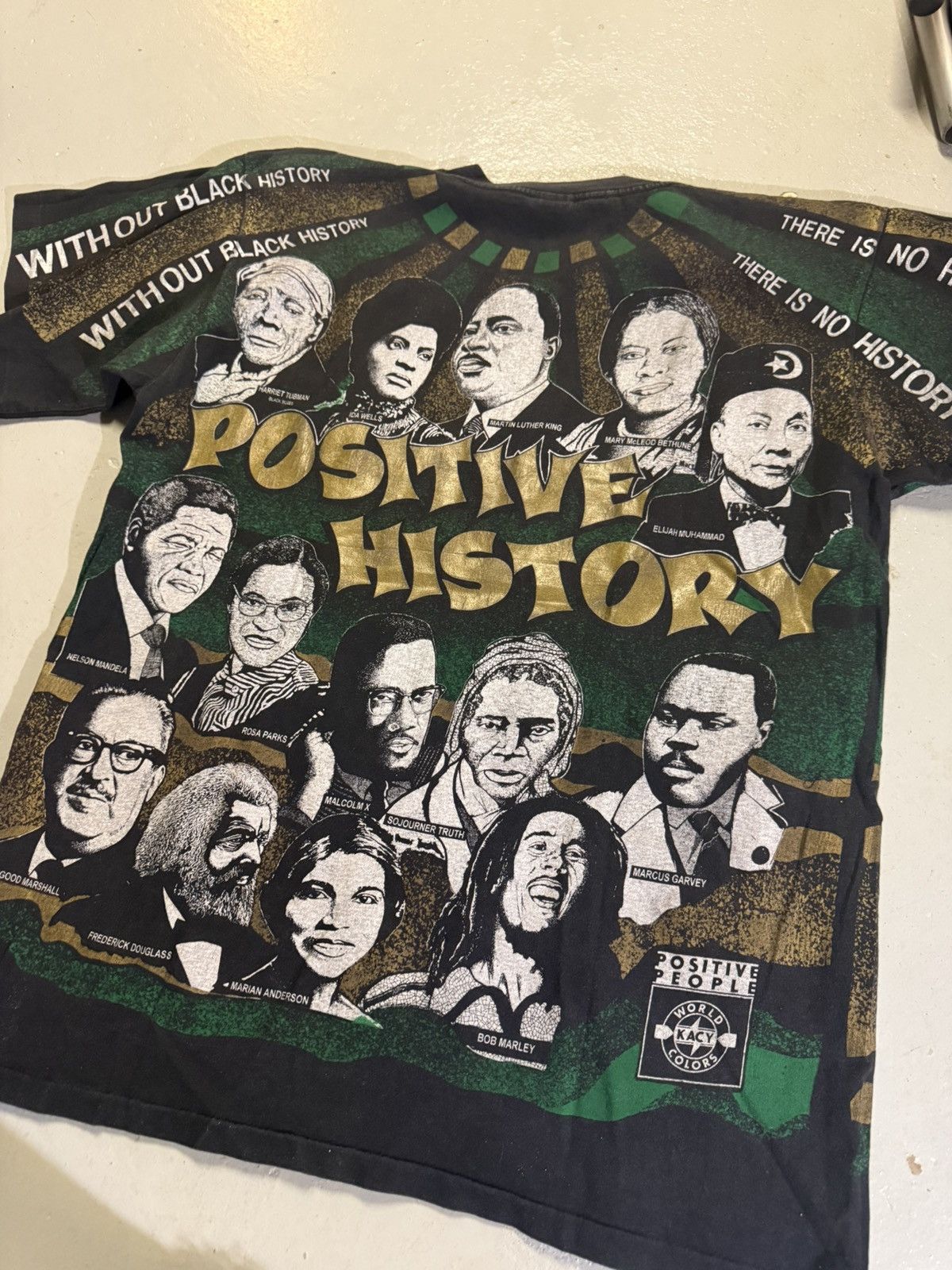 Vintage Vintage 90s Positive History All Over Print Shirt Size US XL / EU 56 / 4 - 4 Thumbnail