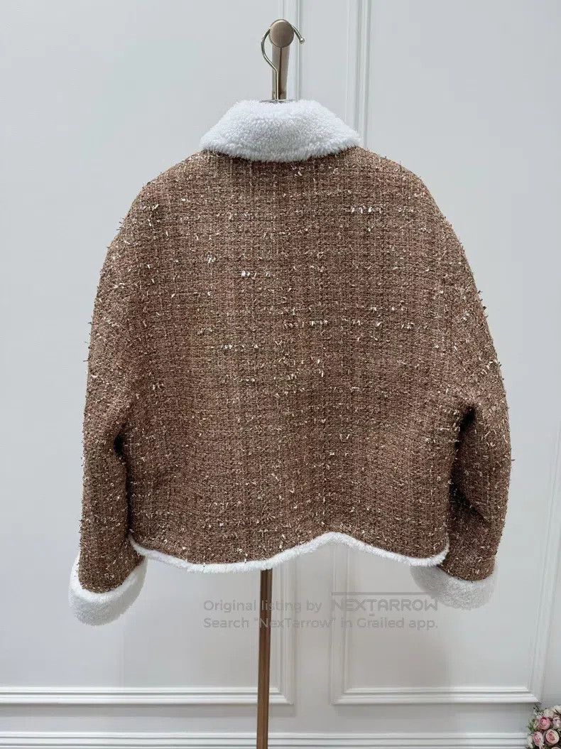 Valentino Valentino Tweed gold thread and sheepskin wool integrated Size M / US 6-8 / IT 42-44 - 2 Thumbnail