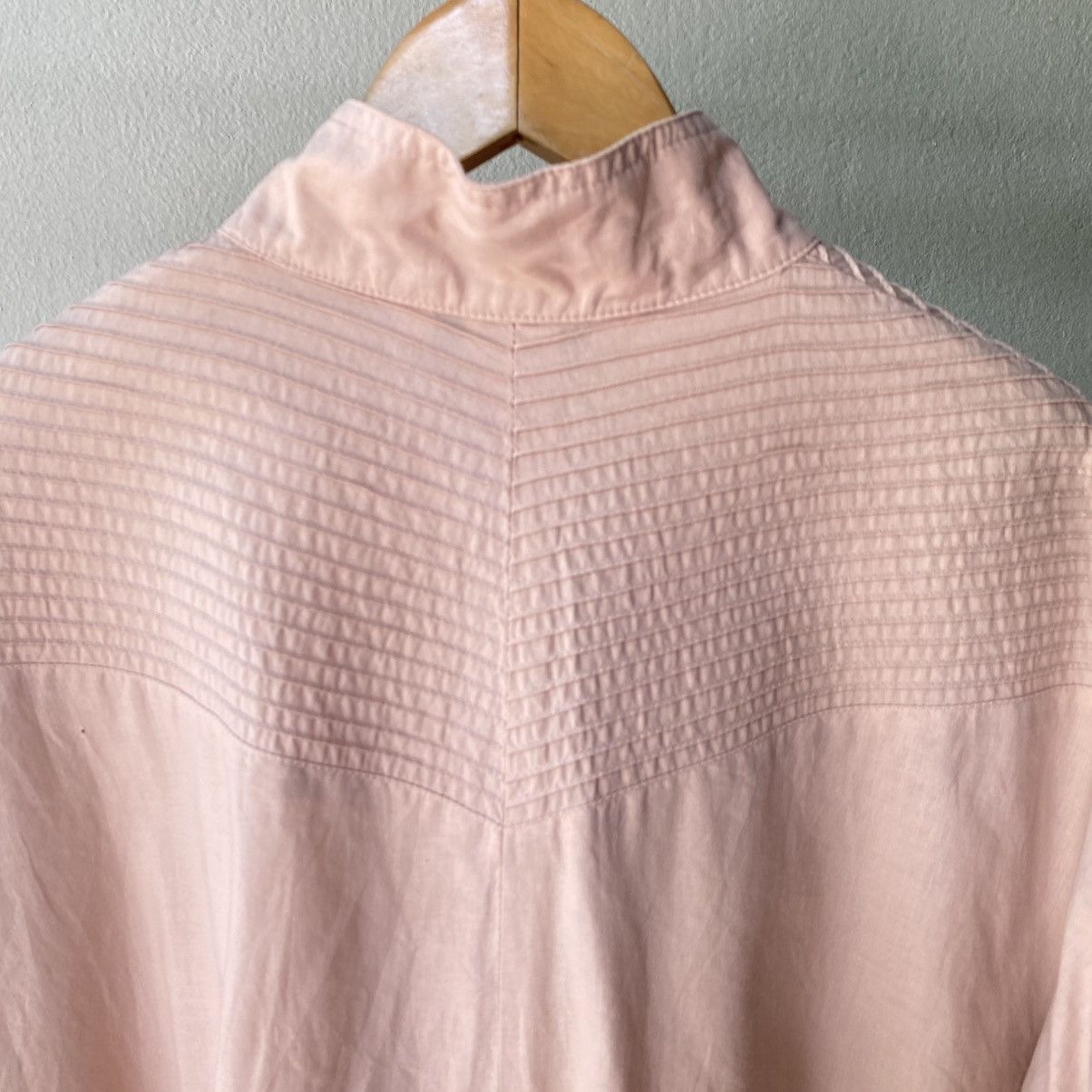 Japanese Brand Yacco MARICARD Pink Textured Short Sleeve Mandarin Collar Size XL / US 12-14 / IT 48-50 - 10 Thumbnail