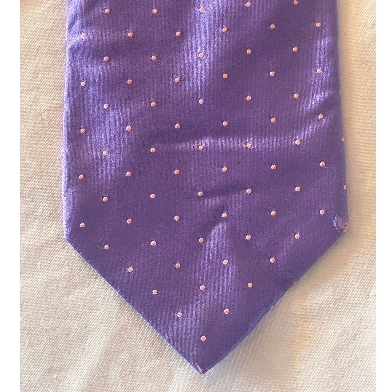 Thomas Pink Thomas Pink Neck Tie - 100% Silk - Purple polkadot Size ONE SIZE - 2 Thumbnail