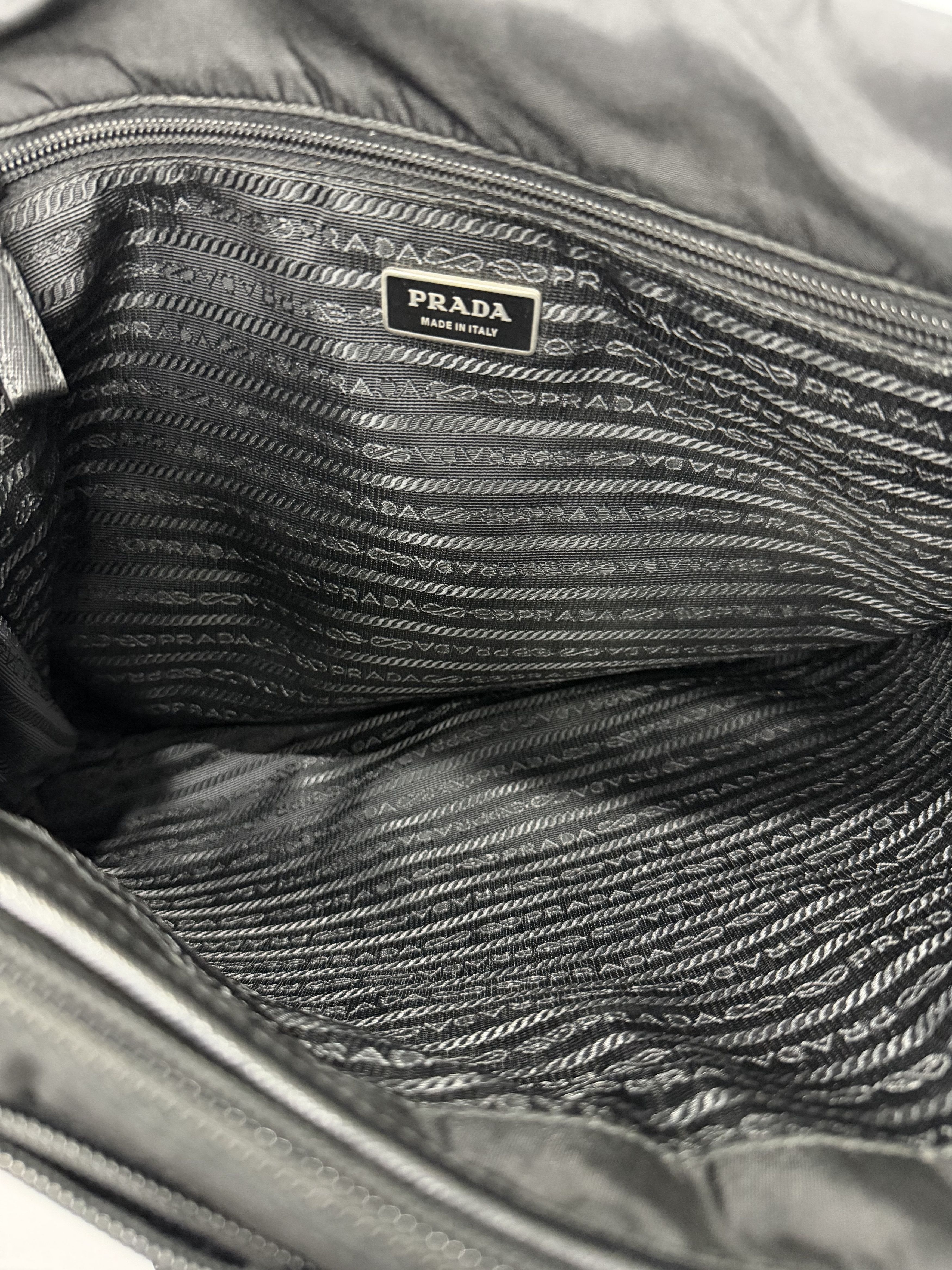 Prada Prada Black Nylon Flap Messenger Bag Size ONE SIZE - 6 Thumbnail