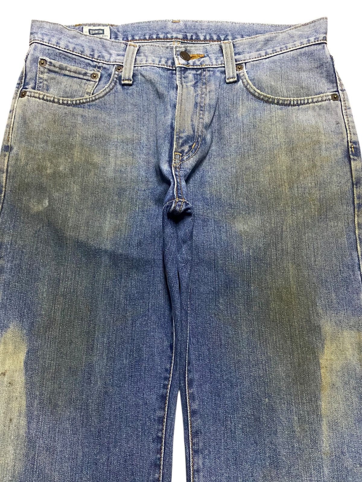 Jun Takahashi Vintage Japanese Brand Edwin 404 Dirty Bleach Loose Jeans Size US 33 - 3 Thumbnail