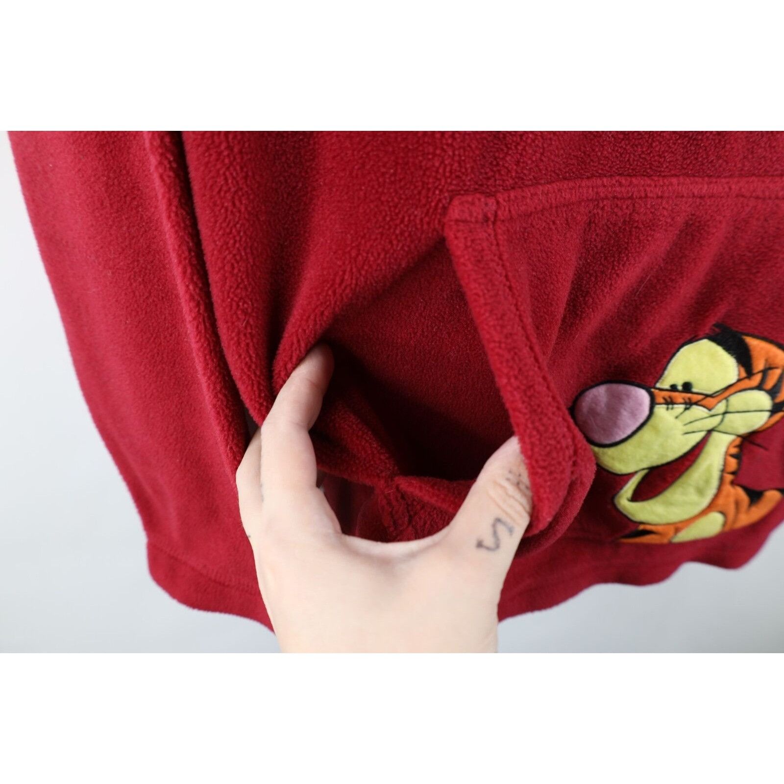 Disney × Vintage Vintage 90s Disney Winnie the Pooh Tigger Fleece Hoodie Size XL / US 12-14 / IT 48-50 - 6 Thumbnail