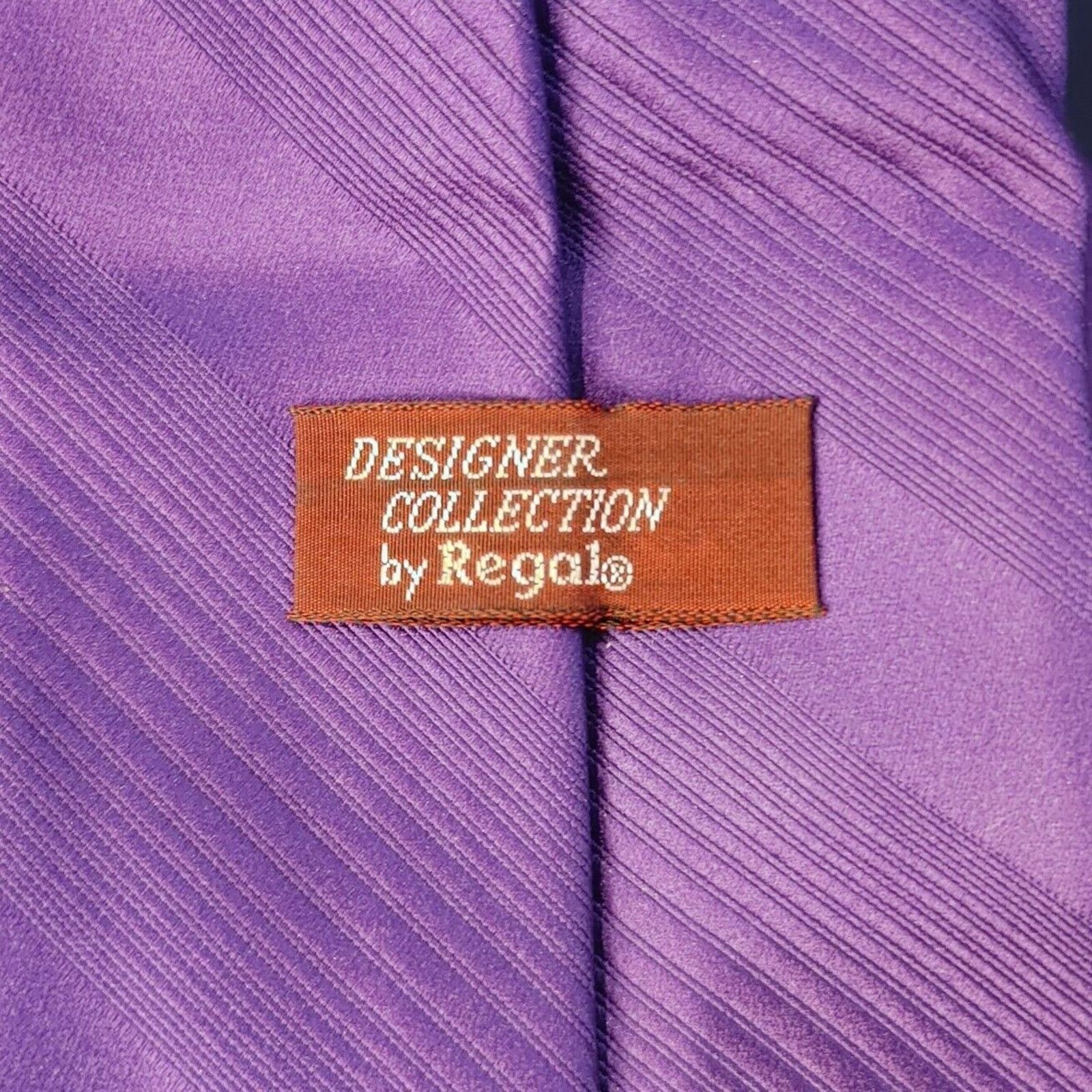 Other Regal Designer Collection Purple Polyester Men's Neck Tie OS Size ONE SIZE - 2 Thumbnail