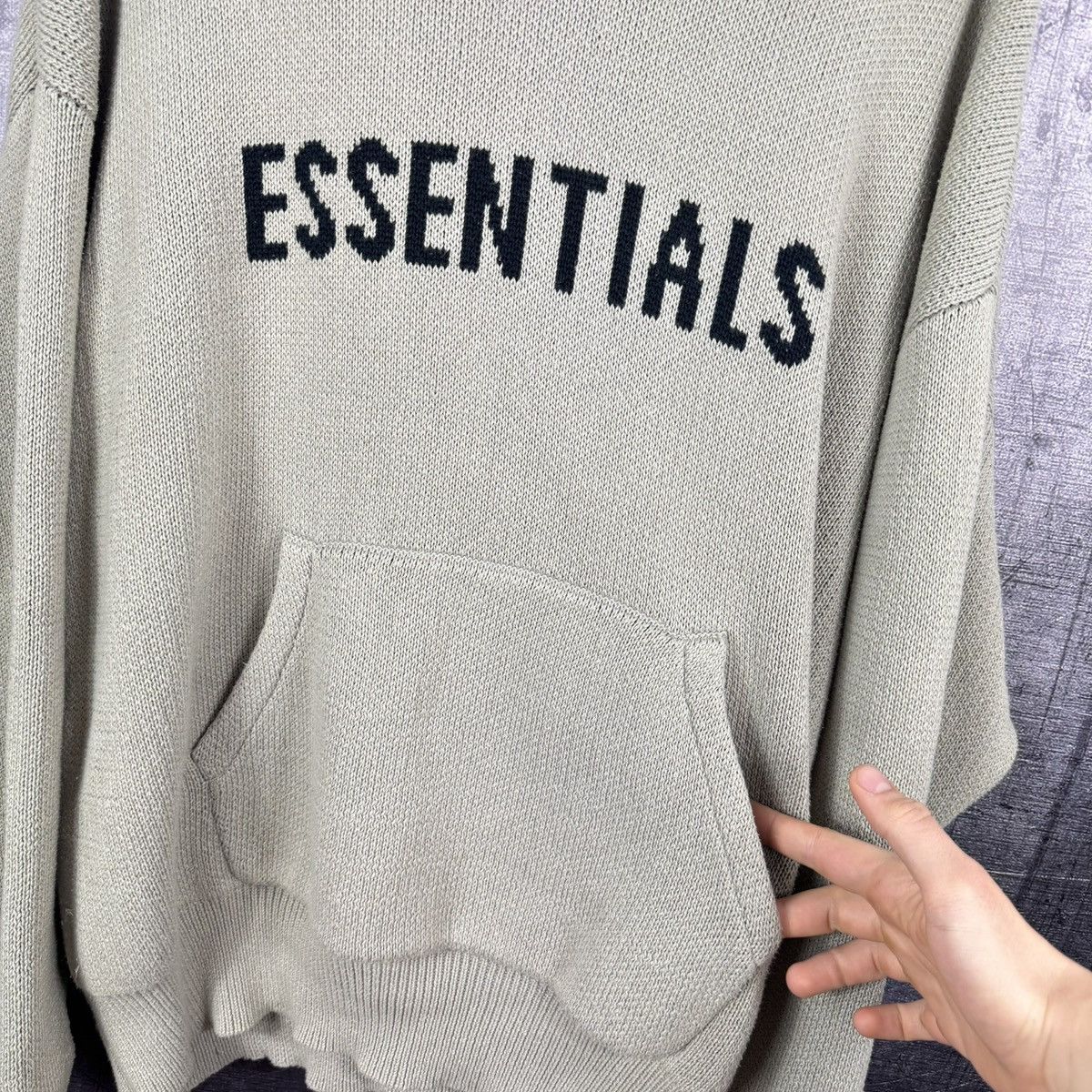 Fear of God Fear of god essentials oversized knit hoodie big logo FOG Size US L / EU 52-54 / 3 - 4 Thumbnail