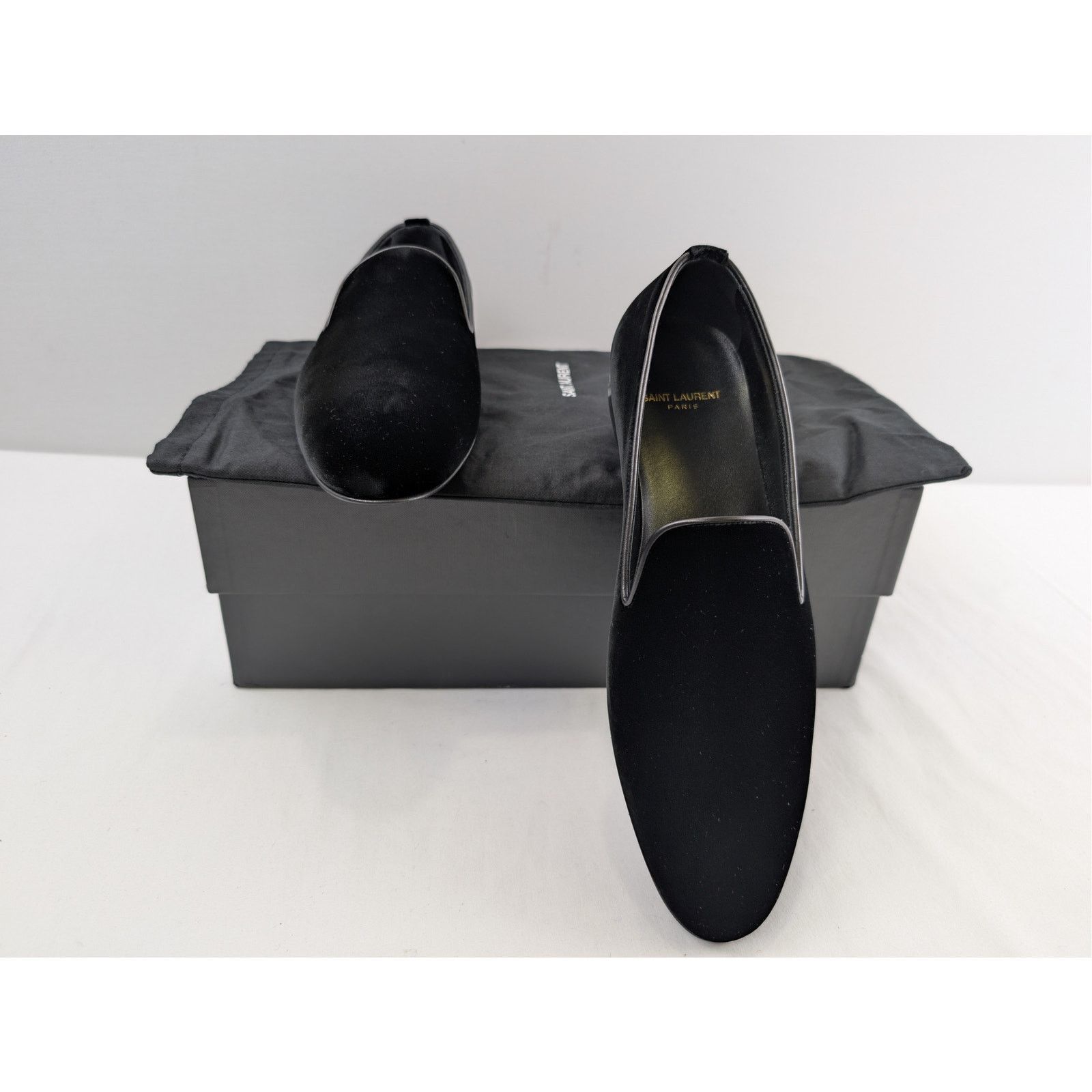 Saint Laurent Paris o1rshd1 velvet slip-on loafers shoe in Black Size US 8 / EU 41 - 19 Thumbnail