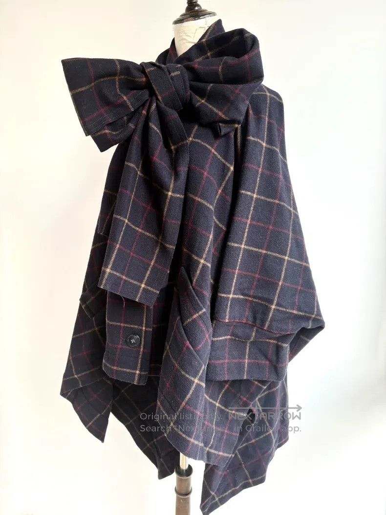 Vivienne Westwood Vivienne Westwood Blue Plaid Bow Scarf Cloak Coat Size XS / US 0-2 / IT 36-38 - 2 Thumbnail