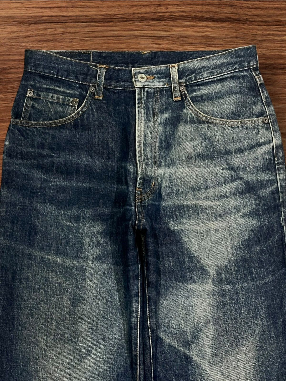 Japanese Brand × Vintage ⚡️Vintage⚡️Elvis Presley The King Of Rock Bleached Blue Jeans Size US 32 / EU 48 - 4 Thumbnail