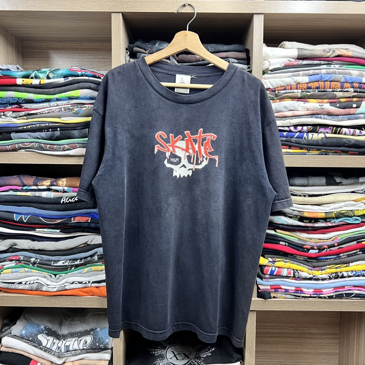Vintage VTG DOUBLE SHOCK SKATE SKULL TEE Size US XL / EU 56 / 4 - 1 Thumbnail