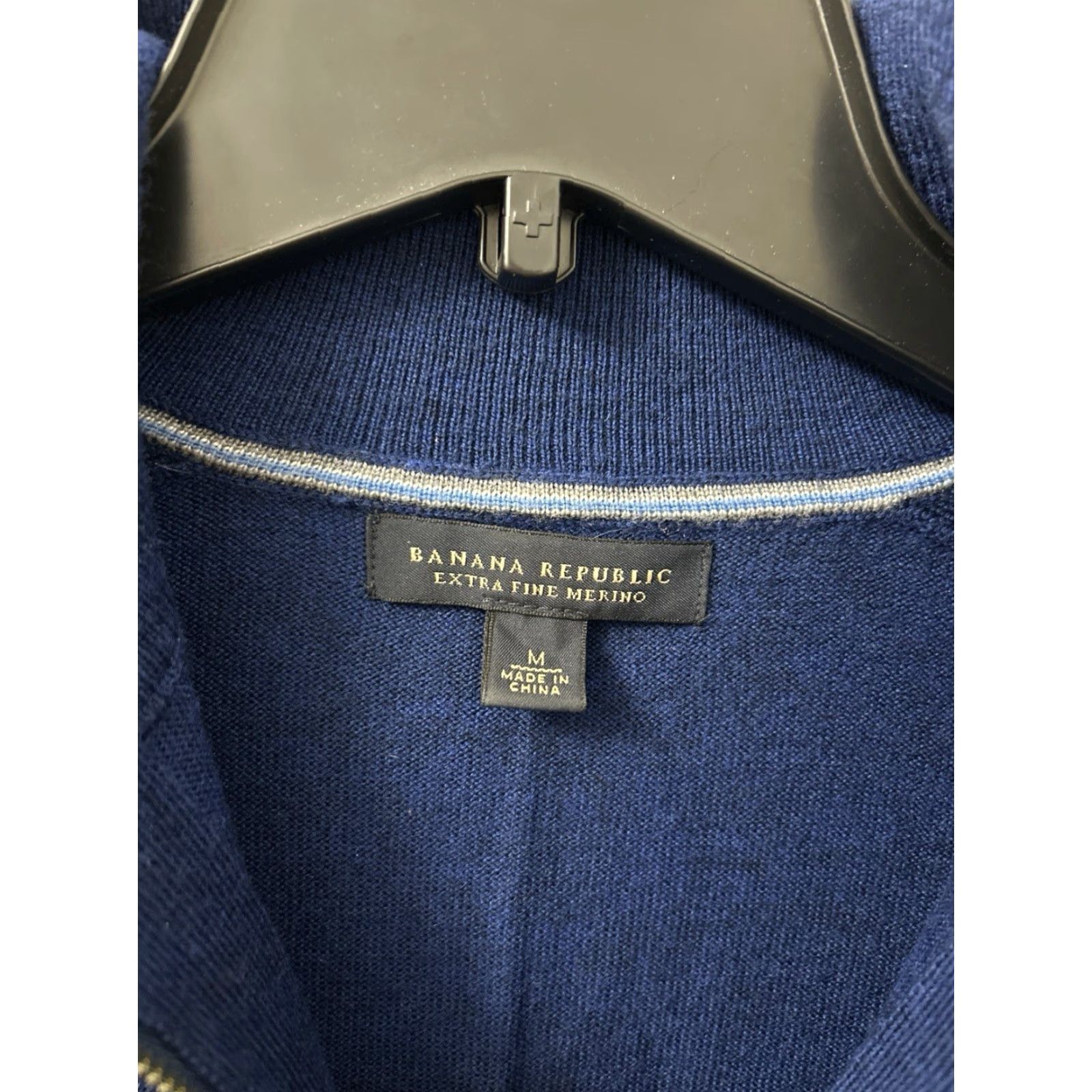 Banana Republic VINTAGE Banana Republic Sweater Mens M Blue 100% Merino Wool 1/4 Zip Pullover L/S Mens Size US M / EU 48-50 / 2 - 7 Thumbnail