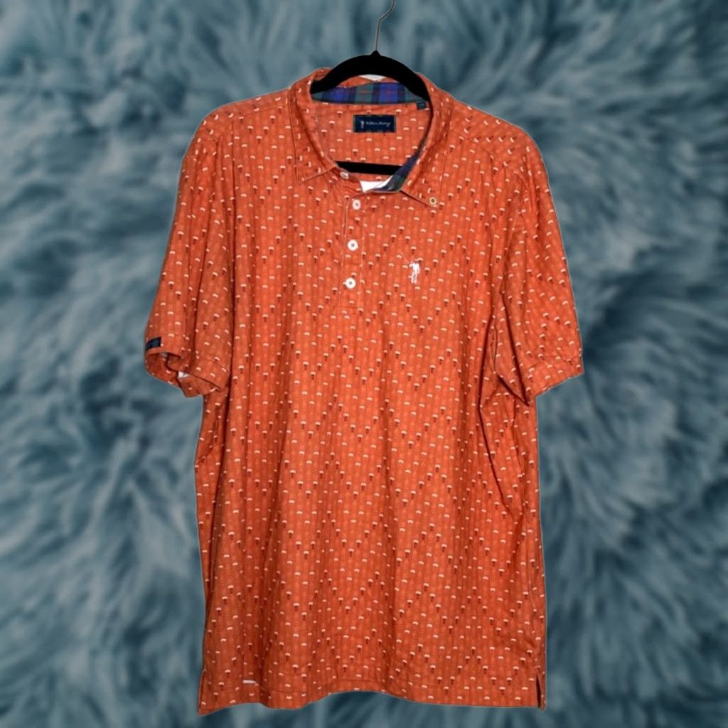 Vintage William Murray Golf Shirt Mens Large Orange AOP Graphic Print Beer Golf Outdoors - Polo Short Sleeve Size US L / EU 52-54 / 3 - 1 Thumbnail