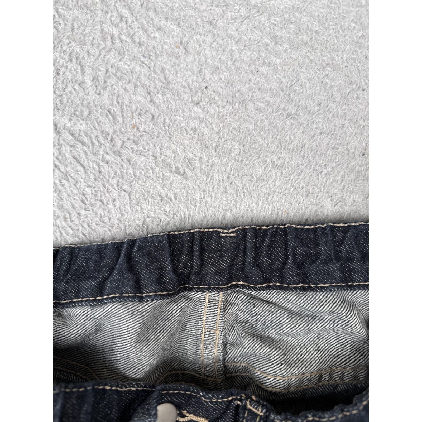 Vintage Womens Jeans 26x29 Blue High Rise Straight Elastic Waist Distressed Denim Dark Size 26" / US 2 / IT 38 - 6 Thumbnail