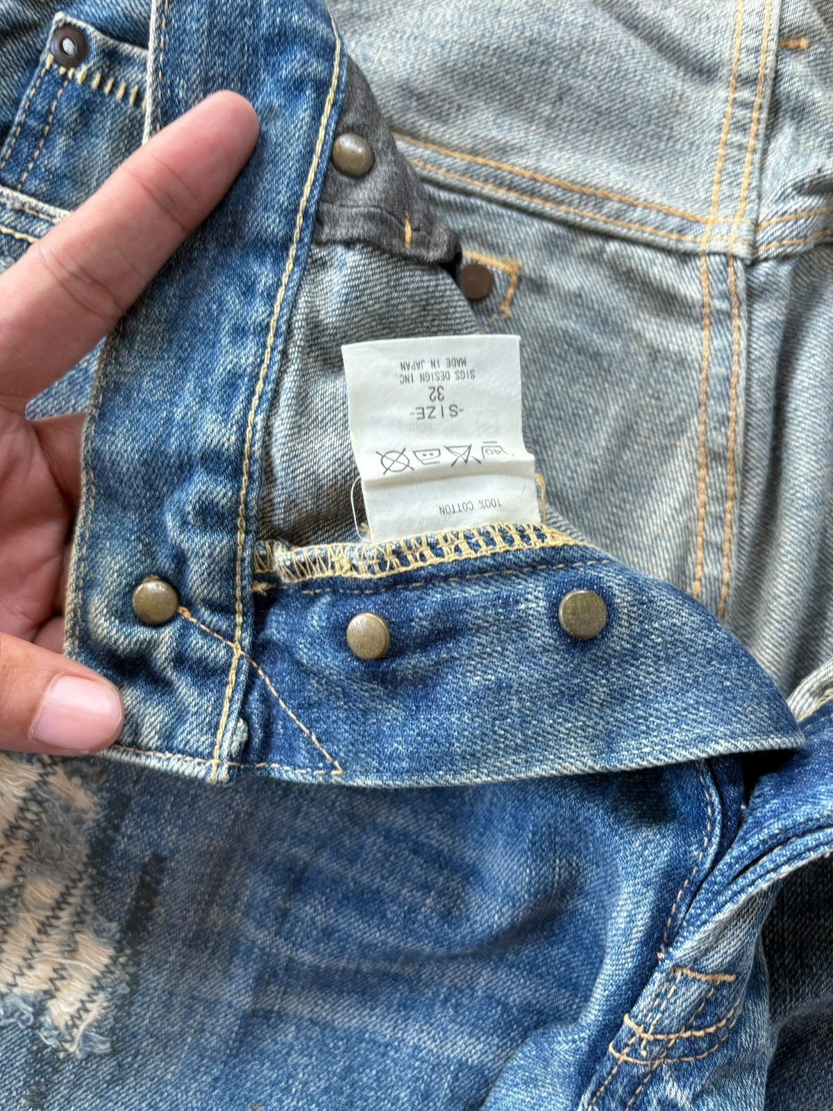 Japanese Brand Vintage Japanese Brand Bleach Sashiko Distressed Flare Jeans Size US 32 / EU 48 - 5 Thumbnail