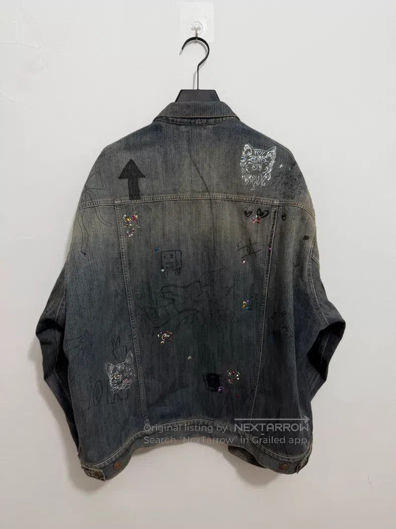 Balenciaga Balenciaga Wash-worn graffiti pattern print single-breaste Size US M / EU 48-50 / 2 - 2 Thumbnail