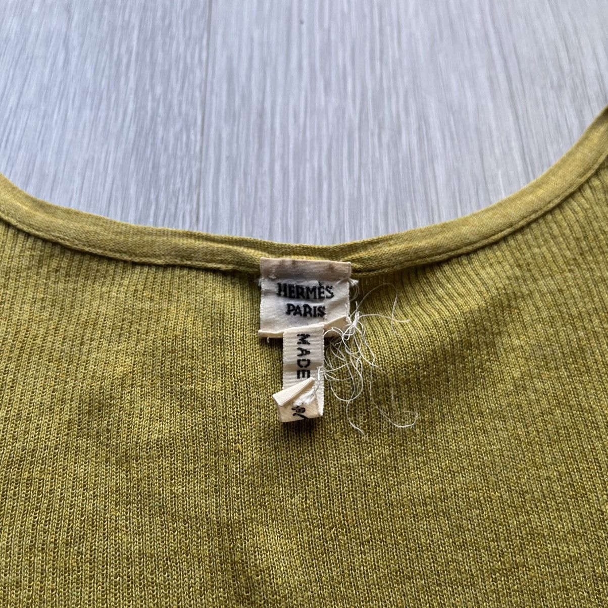 Hermes Hermès Gaultier Era Silk Blend Green Button Top Size M / US 6-8 / IT 42-44 - 3 Thumbnail