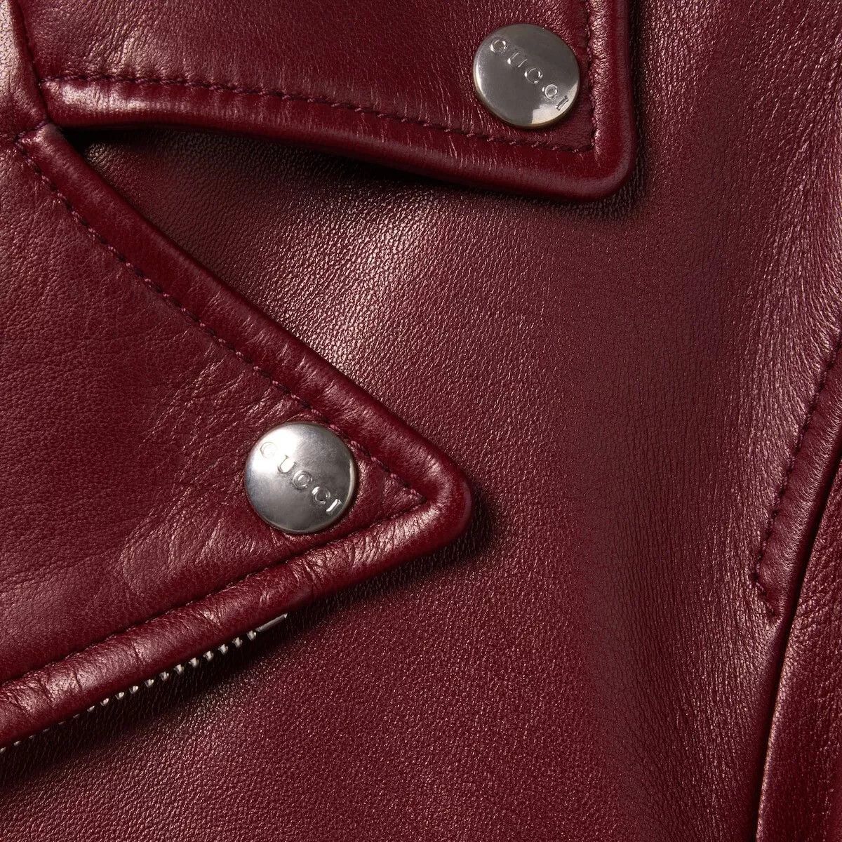 Gucci GUCCI $7400 Rosso Ancora Red Leather Biker Jacket NWT Size M / US 6-8 / IT 42-44 - 2 Thumbnail