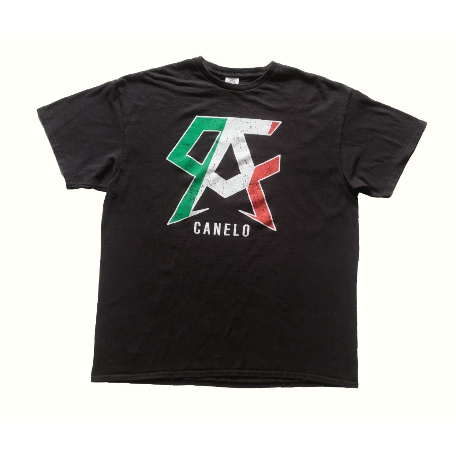 Delta VINTAGE Delta Pro Weight CANELO ALVAREZ BOXING FIGHTING BLACK 90s T SHIRT MEN XL Size US XL / EU 56 / 4 - 2 Thumbnail