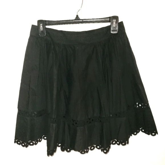 Forever 21 Juniors' Crochet Eyelet Trim Flared Skirt Sz M Spring Summer Size 30" / US 8 / IT 44 - 2 Thumbnail