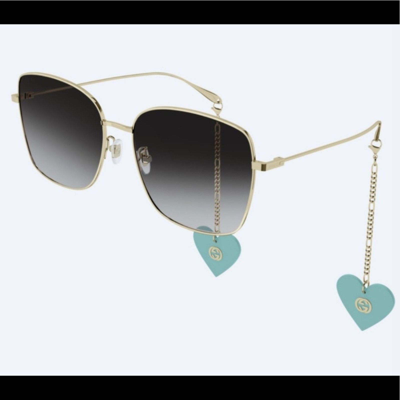 Gucci BRAND NEW GUCCI GG1030SK 003 Gold/Grey With Chain Women Size ONE SIZE - 7 Thumbnail